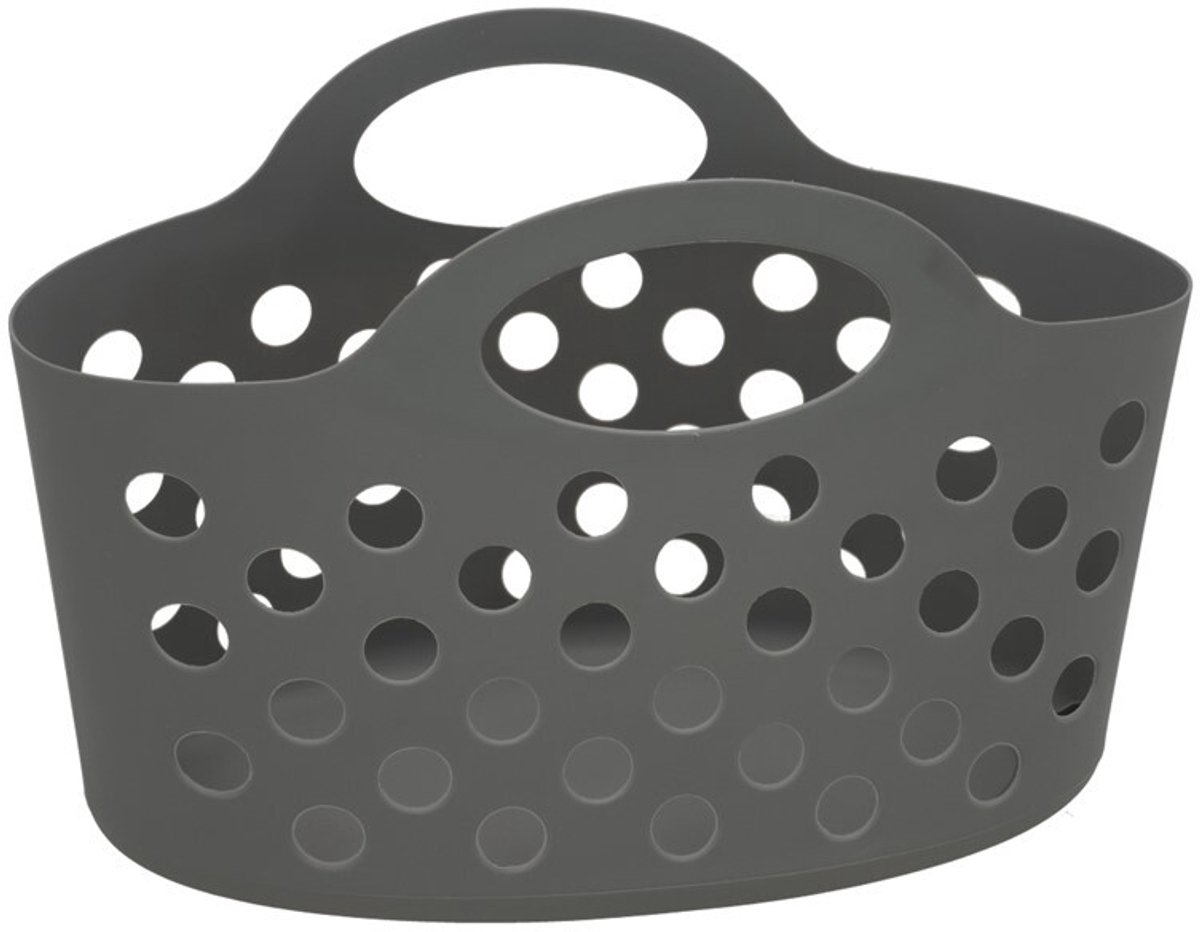 Gerimport | Flexibele mand - Grijs - 20 liter - kunststof - 30 x 21 x 20 cm - opbergen - Klein