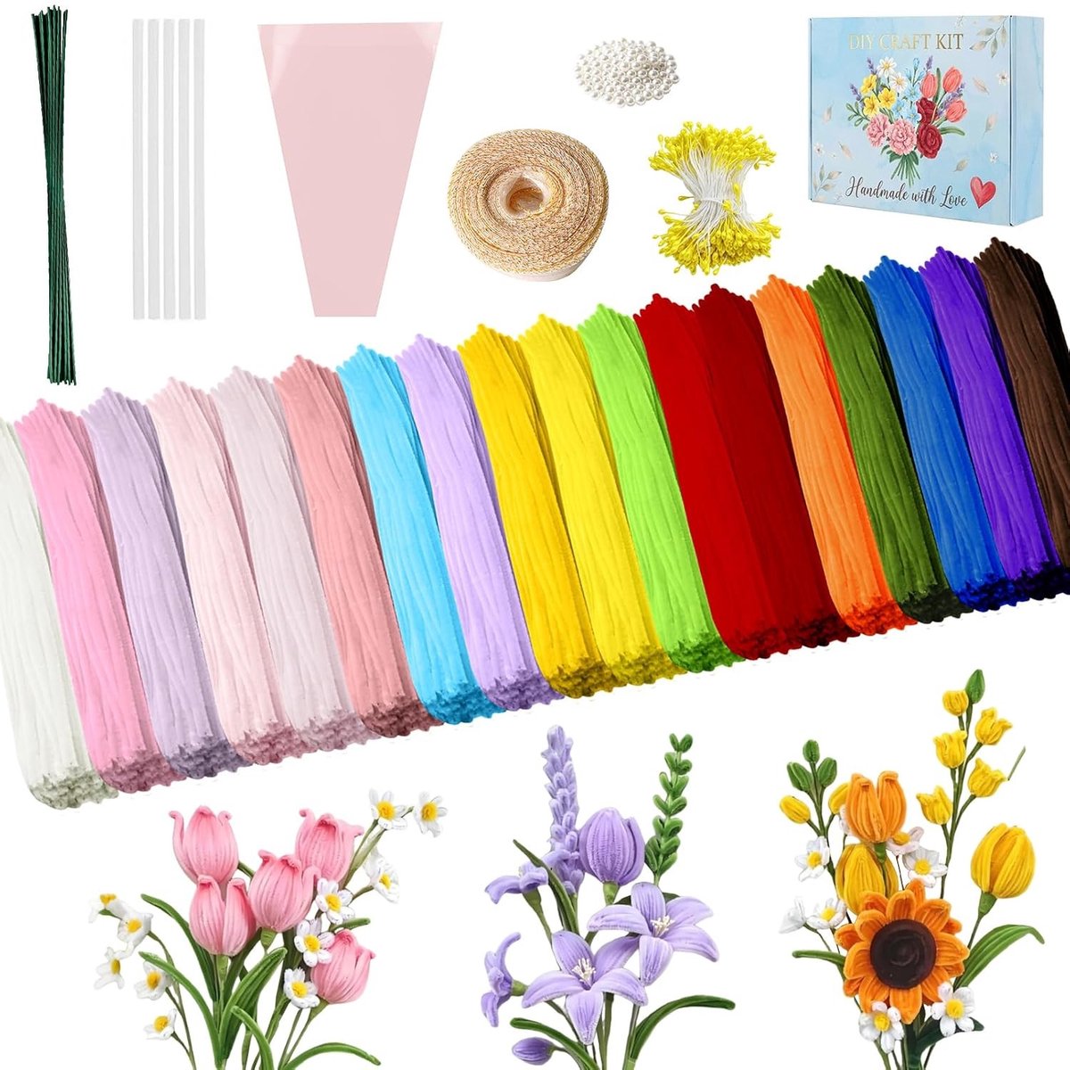Pipe cleaners - Multicolor - 1000 stuks - Chenille pijpenreinigers voor knutselen - Creatief gebruik