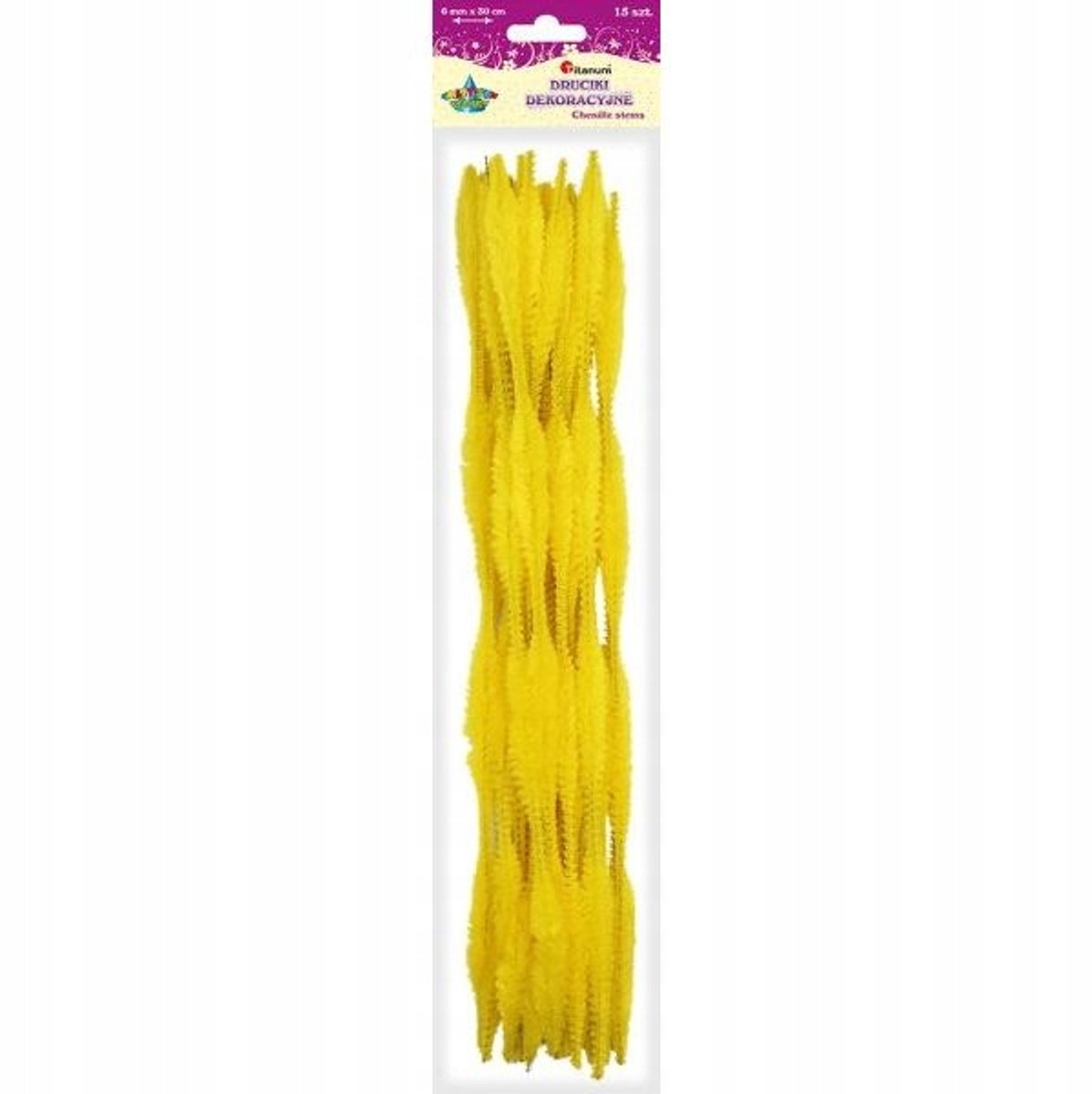 Decoratieve Chenilledraad 15 Stuks - Geel Golfpatroon