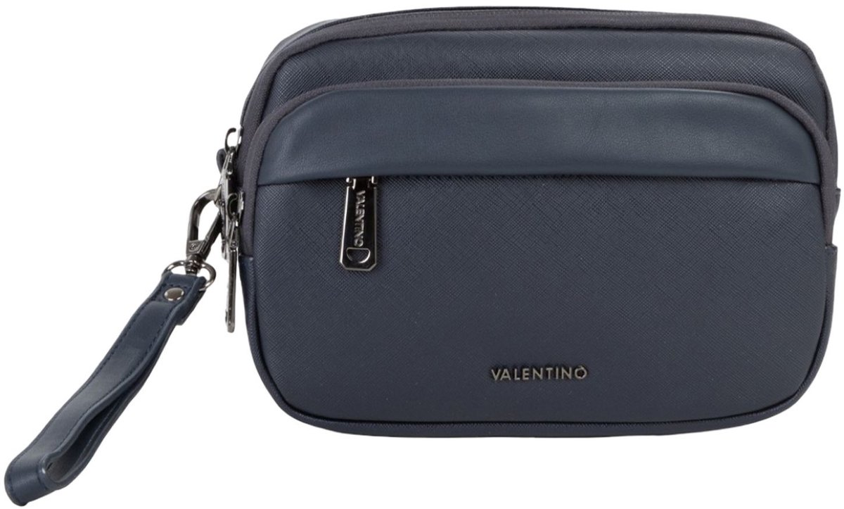VALENTINO toilettas Karo Soft Cosmetic Case Navy donkerblauw