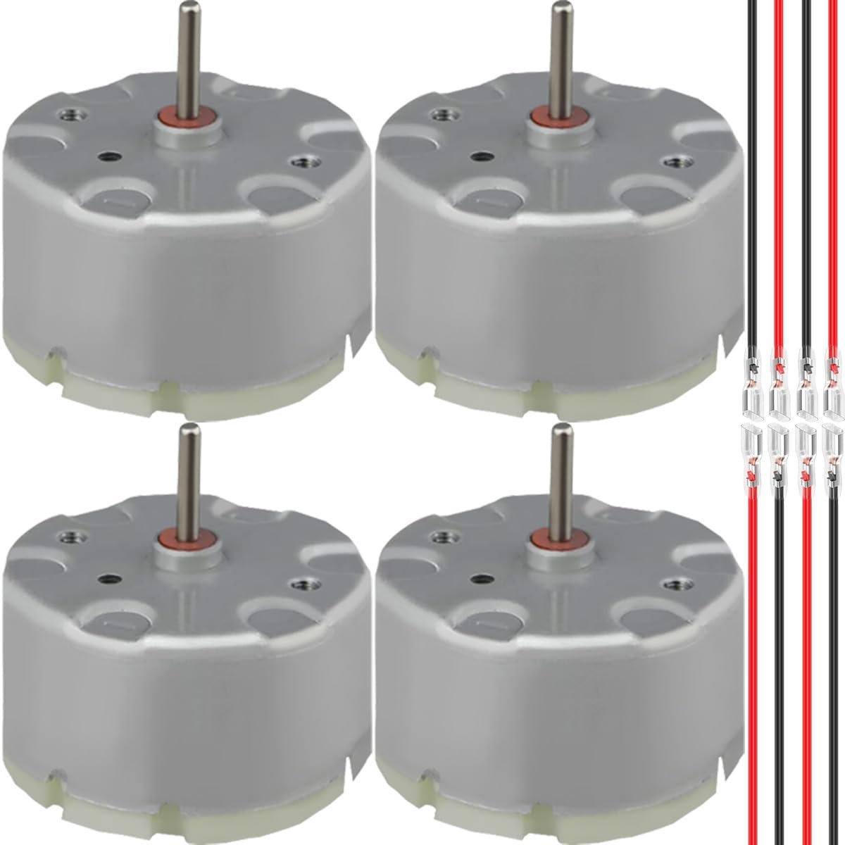 4pcs RF-500TB-18280 DC 6-12V Micro Motor 6000-11300rpm High Speed Cylinder, Electric Solar Mini Motor with Spring - ShopVlot