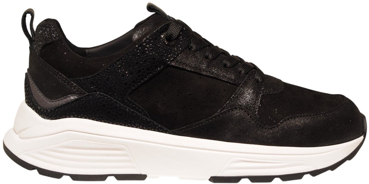 Xsensible Newport zwarte leren dames sneakers