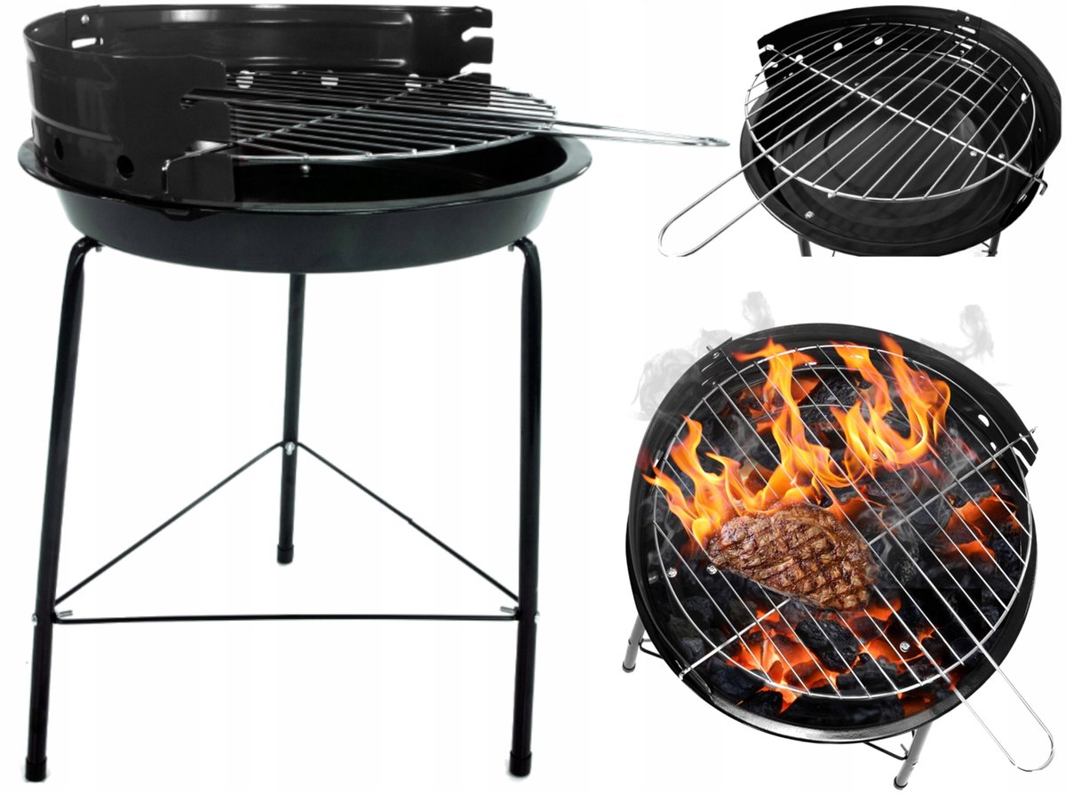 Draagbare Houtskool BBQ Grill XL - Stabiel en Compact