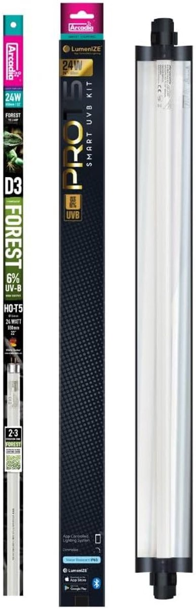 Arcadia LumenIZE Pro T5 Smart UVB Kit, D3 Forest 6% UVB, 24 Watt - ShopVlot