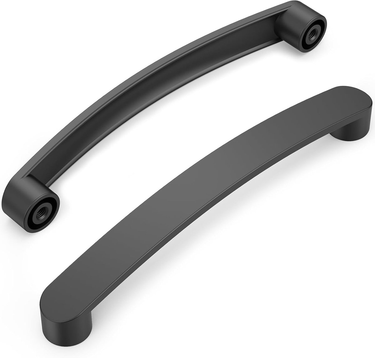 FURNIWARE Furniture Handles 160 mm Hole Spacing for Kitchen Cabinets, Cupboards, Drawers, Black, Pack of 10 - ShopVlot