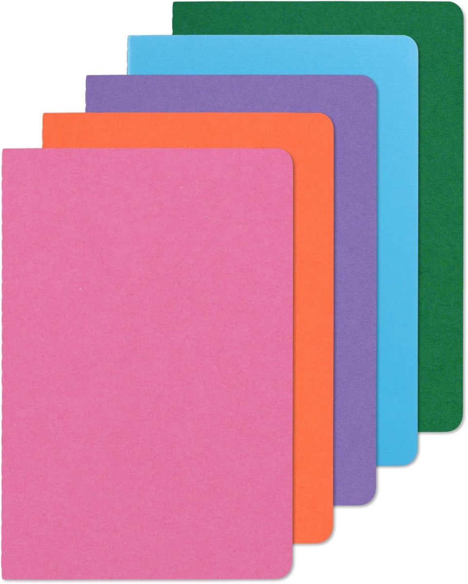 Thboxes Notebook, A5 Ruled Notebook with 30 Sheets/60 Pages Notepad, Colourful Kraft Cover Notebook, A5 Notebooks for - ShopVlot