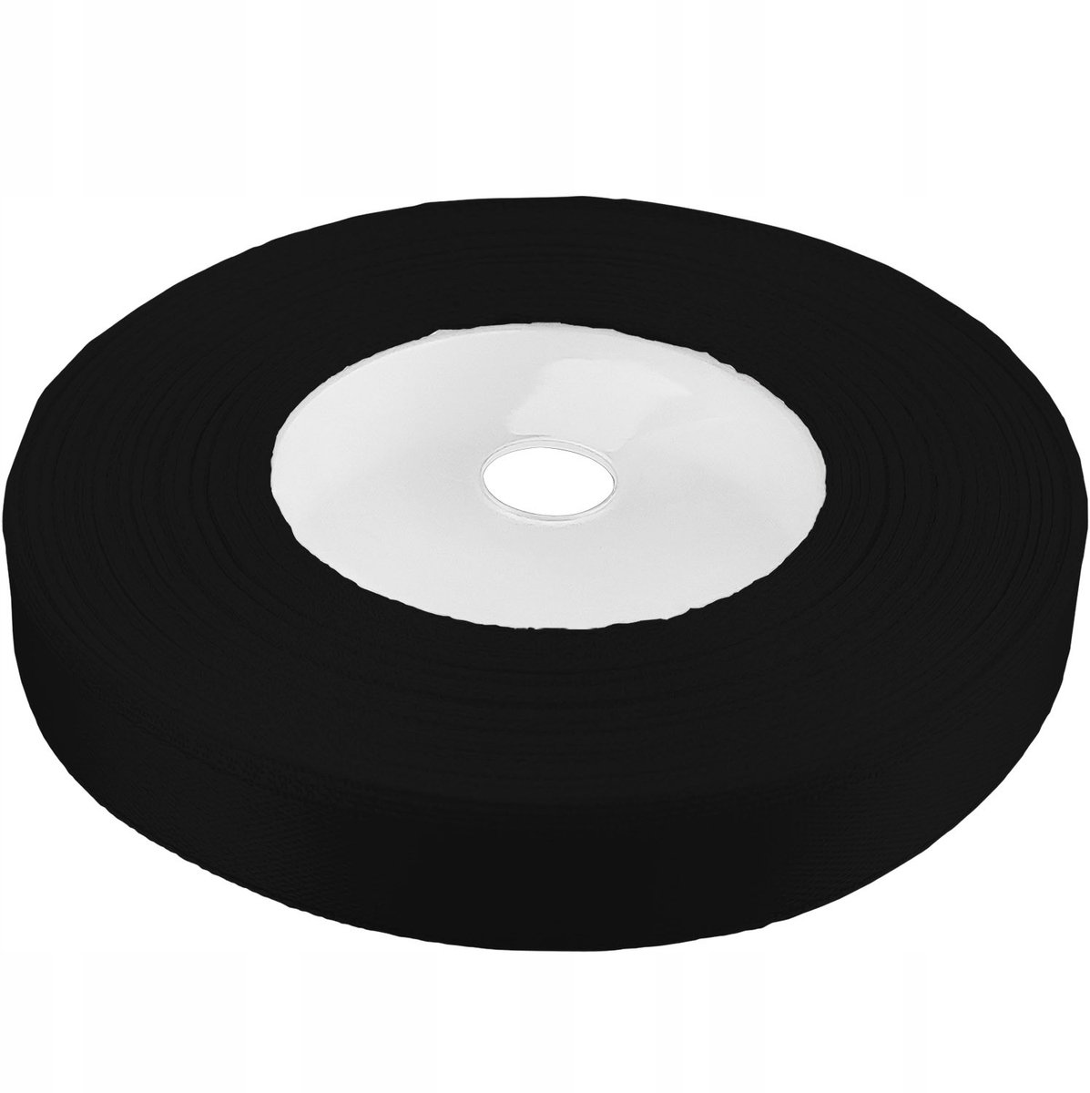 Zwarte Satine Lint 12mm Breed - 32 Meter Rol