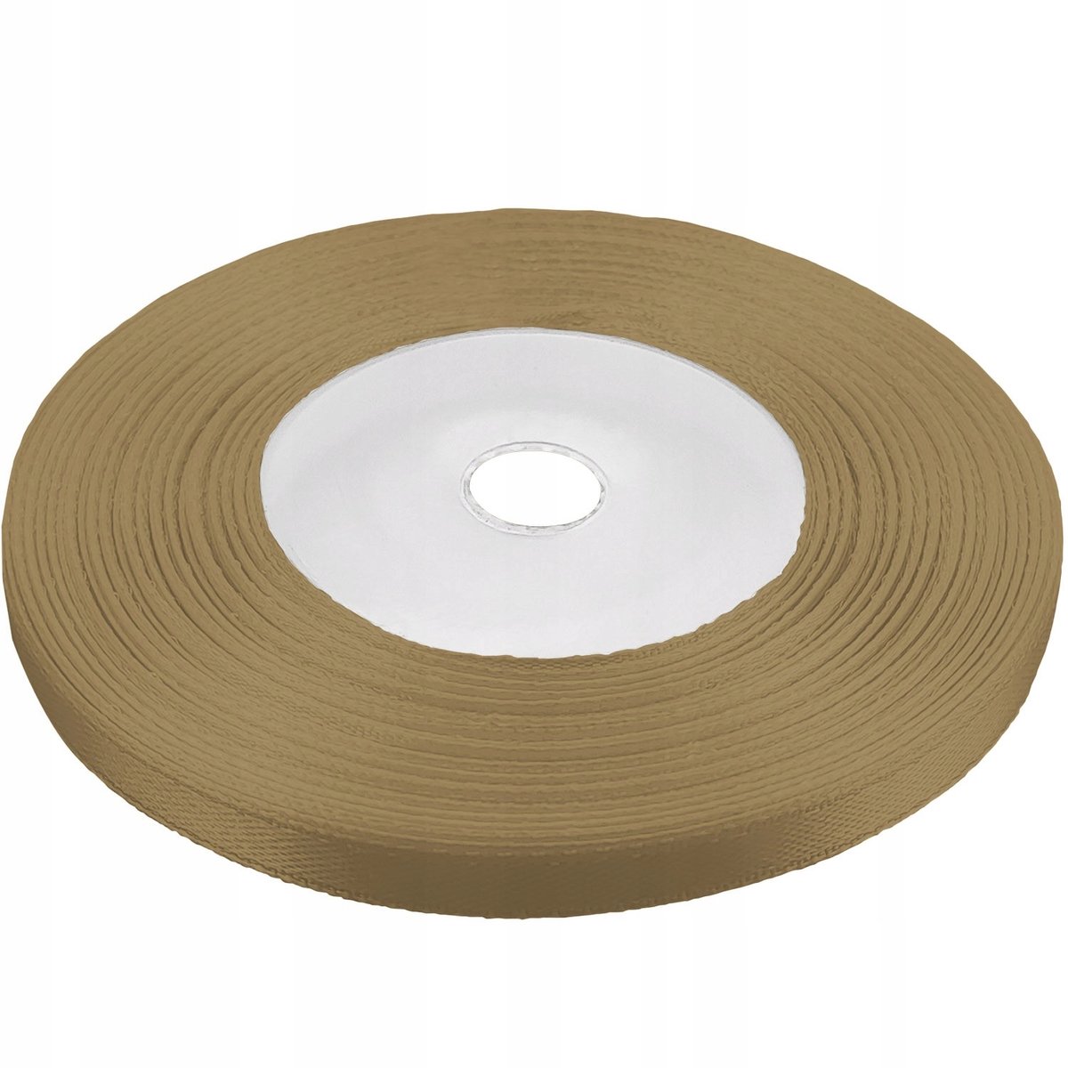 Lichtbruine satijnen lint 6mm ras, 32 meter