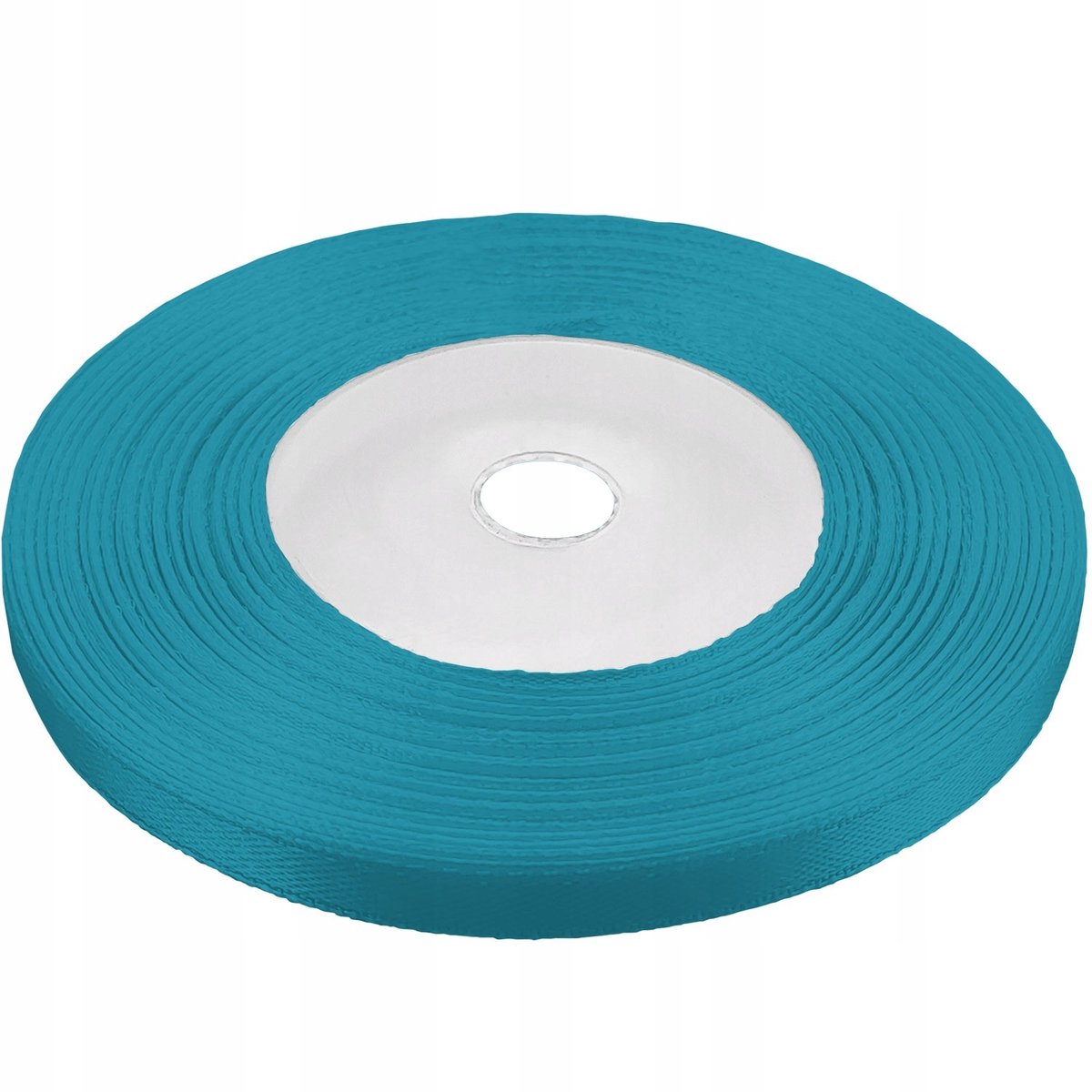 Turquoise satijnen lint 6mm breed, 32 meter rol