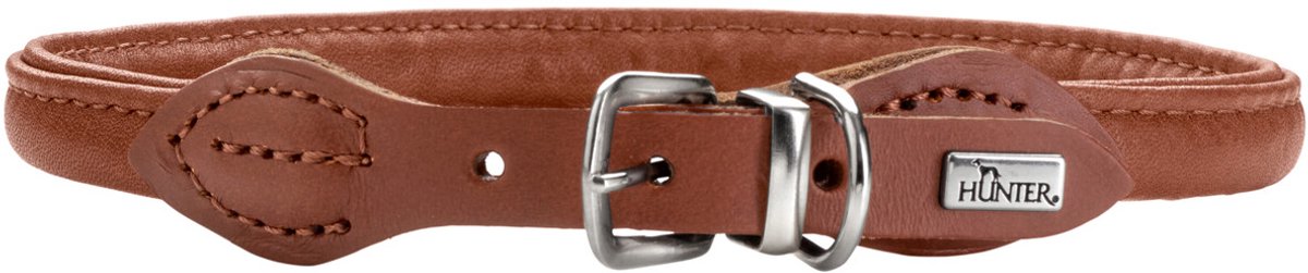 Hunter Hondenhalsband Round & Soft Canadian Up Cognac Maat 37