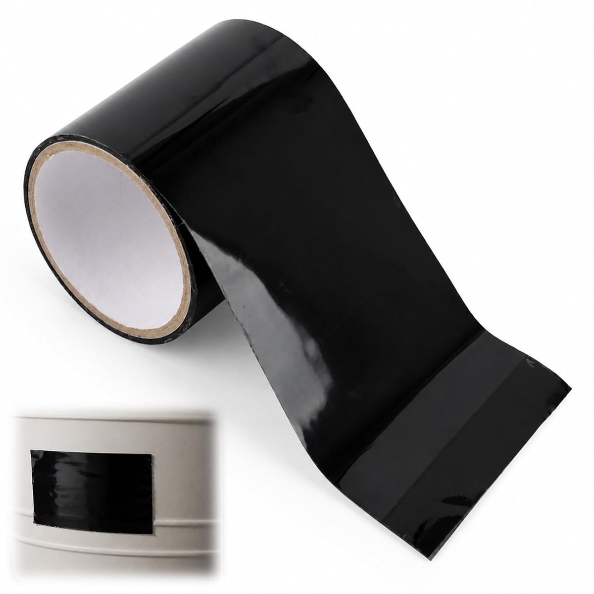 Waterdicht pvc-plakband met Tpe-coating, 1,5 m x 10 cm, zwart, voor zwembad, tent, vijverzeil, buizen en kap - ShopVlot