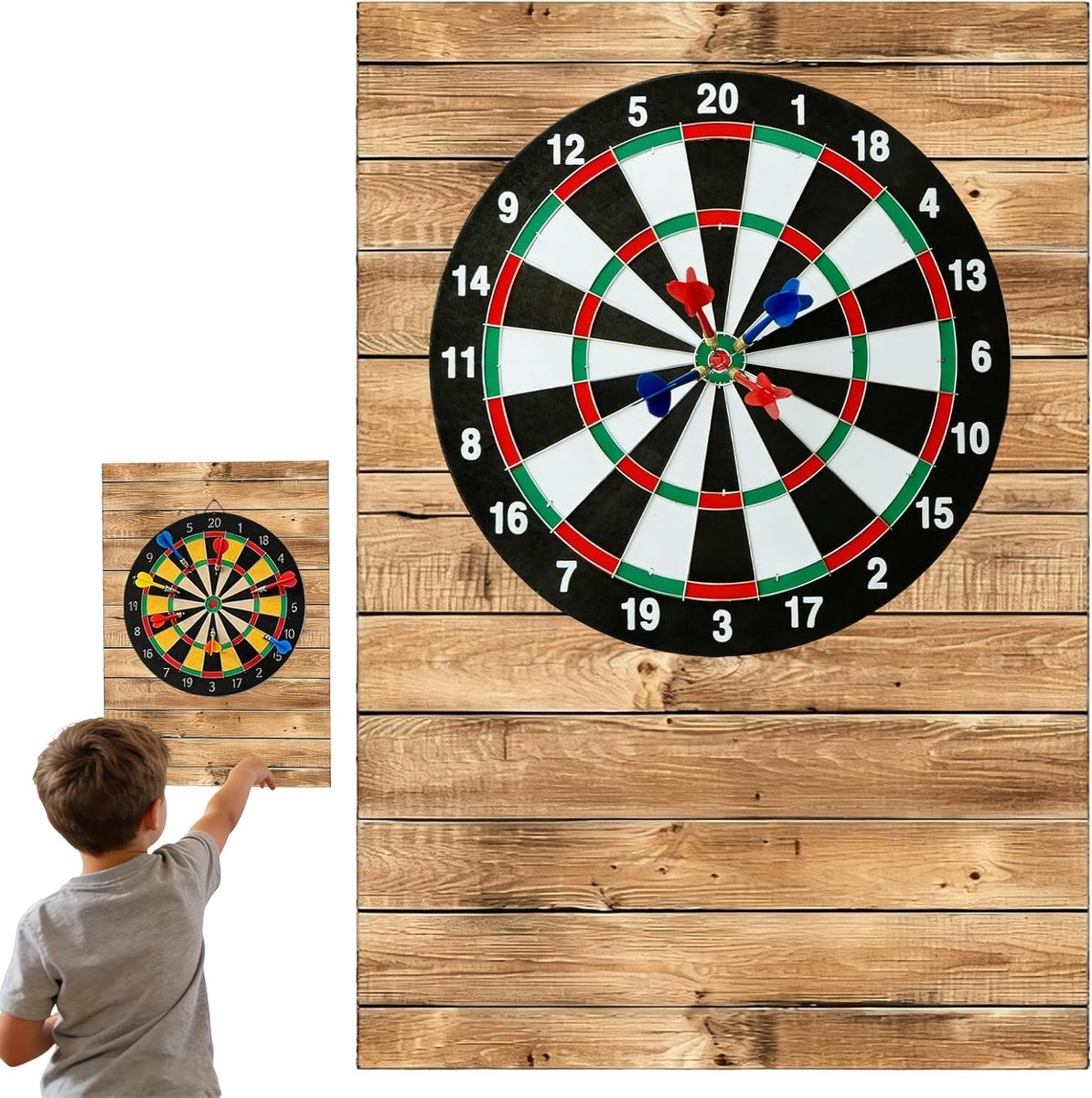 Houtnerf dartbord wandbescherming, vilt dartbord, muurbescherming, zelfklevend, wandomranding voor dartbord, vilten - ShopVlot