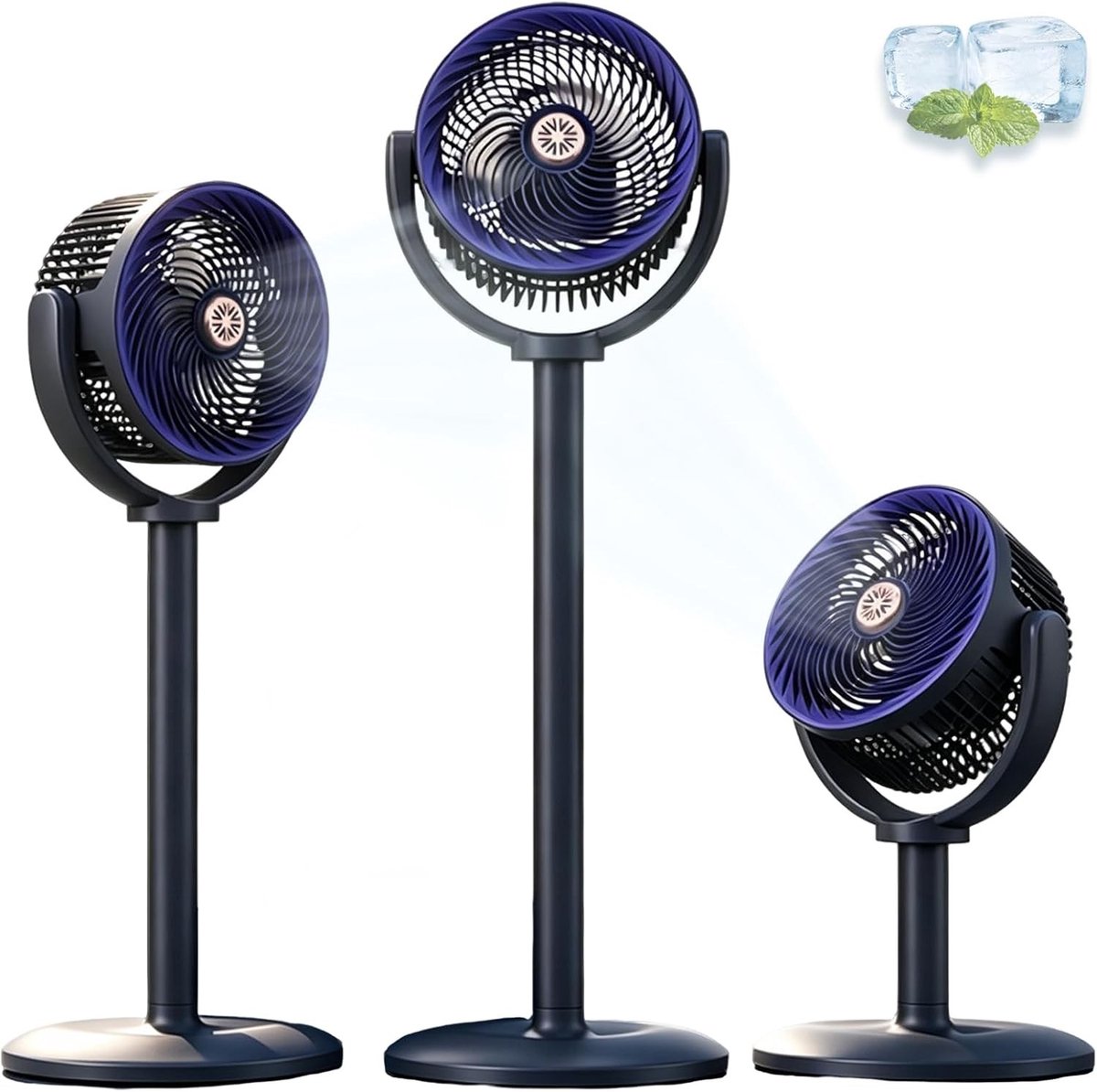 Staande Ventilator - Wit - Verstelbaar - Flexibele 3-in-1 Ventilator voor Vloer en Tafelgebruik