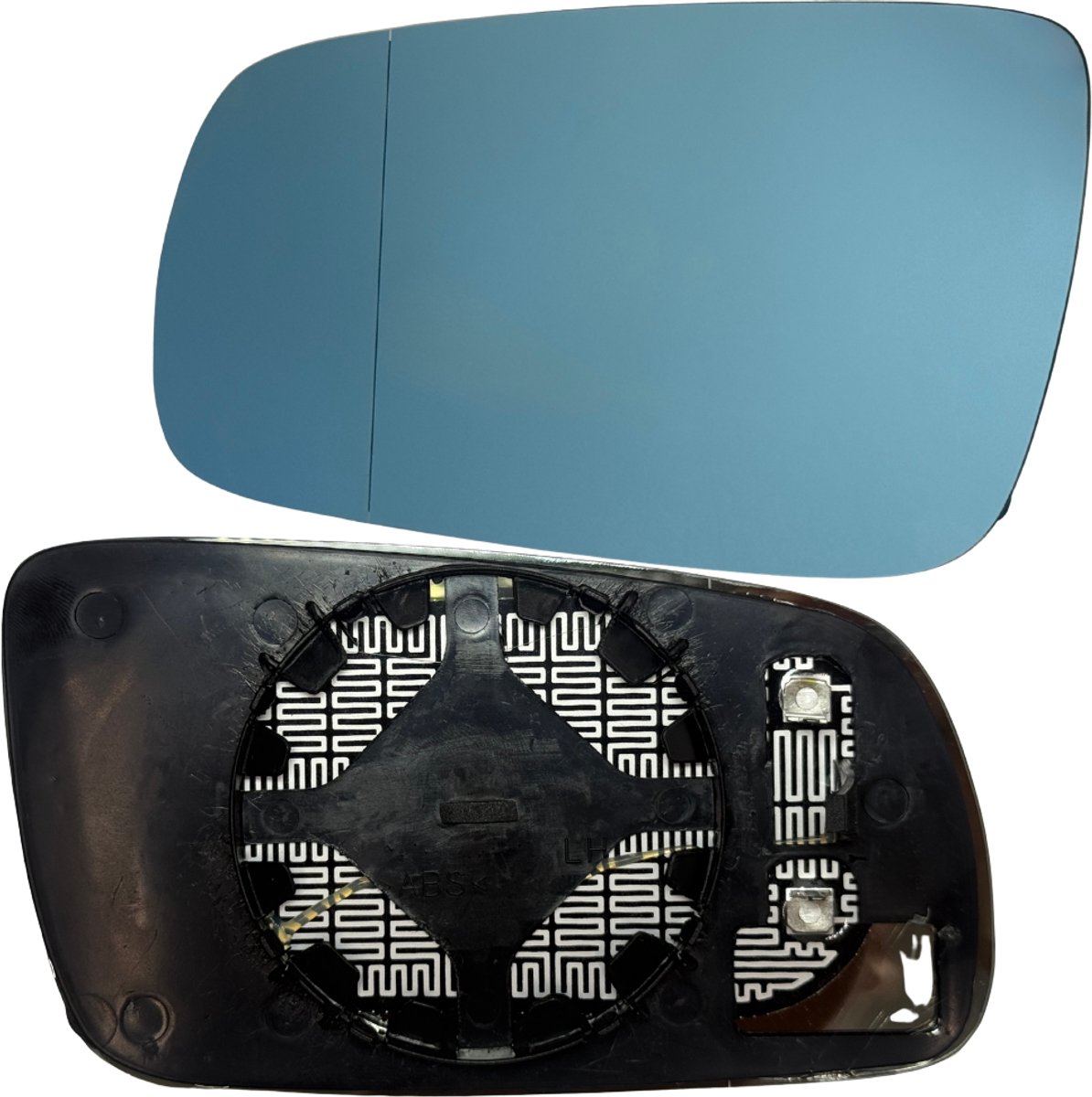 BILMAX Linker Buitenspiegelglas Vervanging voor VW Golf 4, Passat B5, Bora, Lupo | Seat Leon 1, Toledo 2, Arosa, Ibiza 2 & Cordoba 1, Verwarmd, Blauw Getint (Bestuurderszijde)