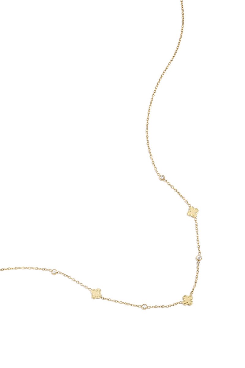 Kyara - Ketting met klavertjes - Zirkonia & Stainless Steel - - Goud