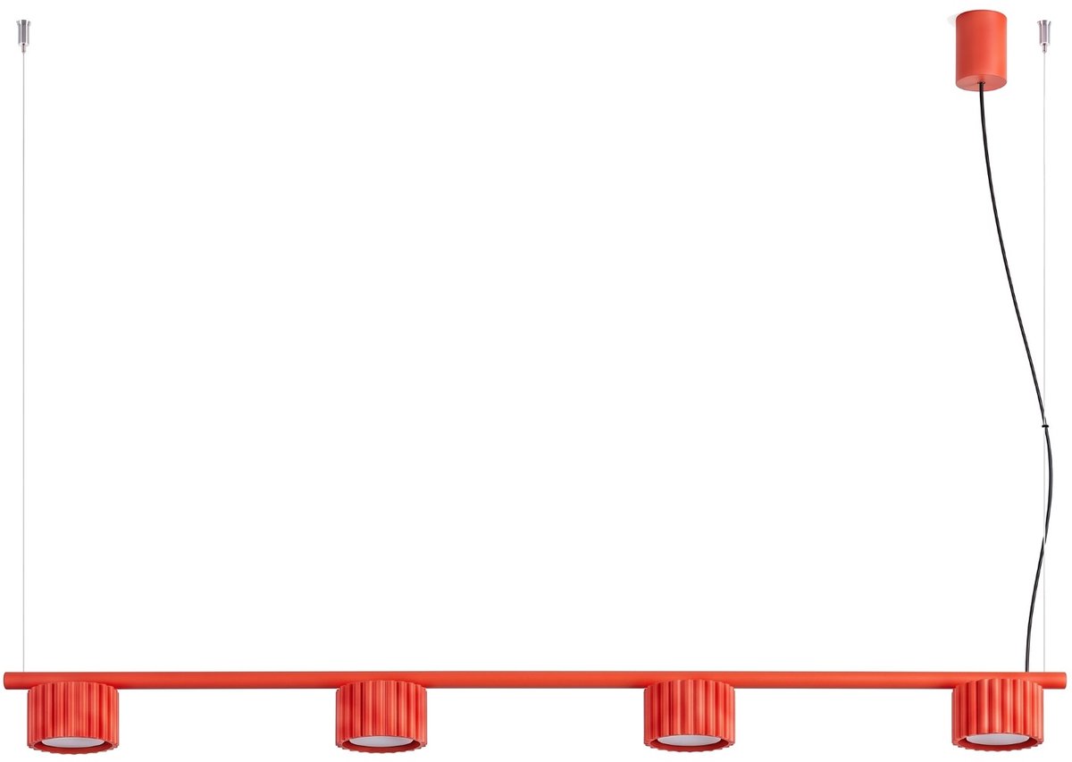 Sollux Lighting Kroonluchter AURA - Gx53 - rood - aluminium - 122x10x208cm
