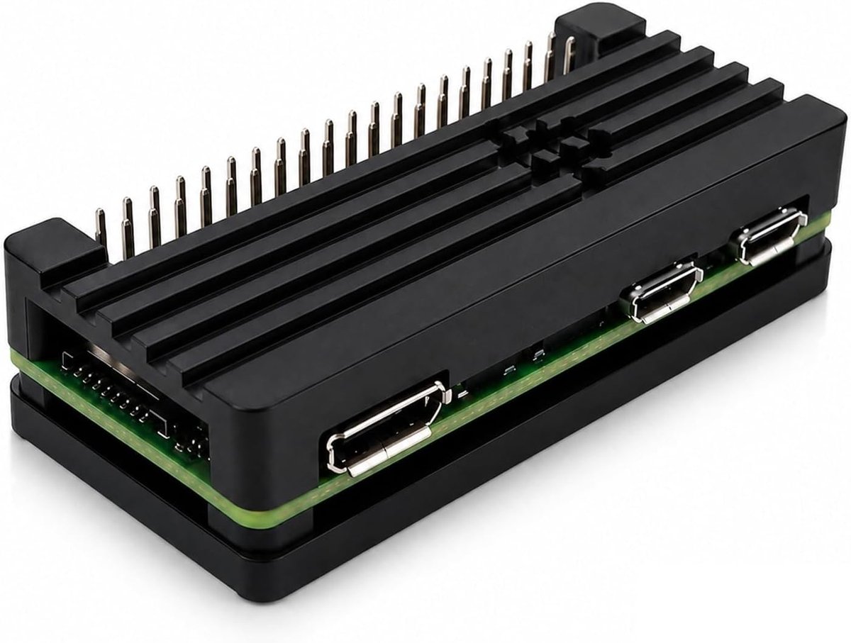 Raspberry Pi Zero 2 W aluminium behuizing met passieve koeling, koellichaam en 20-polige GPIO-aansluiting, compatibel - ShopVlot