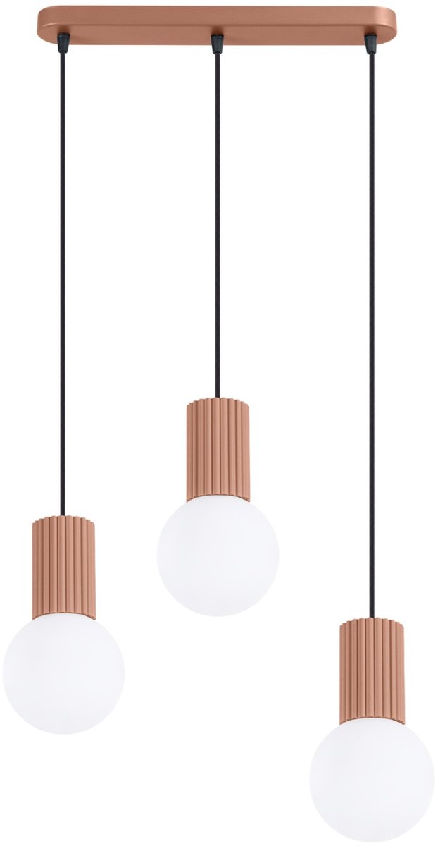 Sollux Lighting Hanglamp Halo - G9 - mocca - aluminium/glas - 40x6x120cm