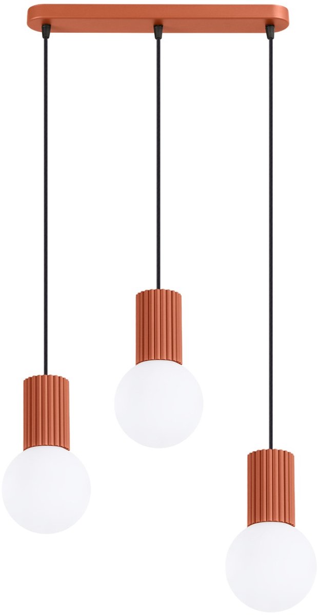 Sollux Lighting Hanglamp Halo - G9 - rode oker - aluminium/glas - 40x6x120cm