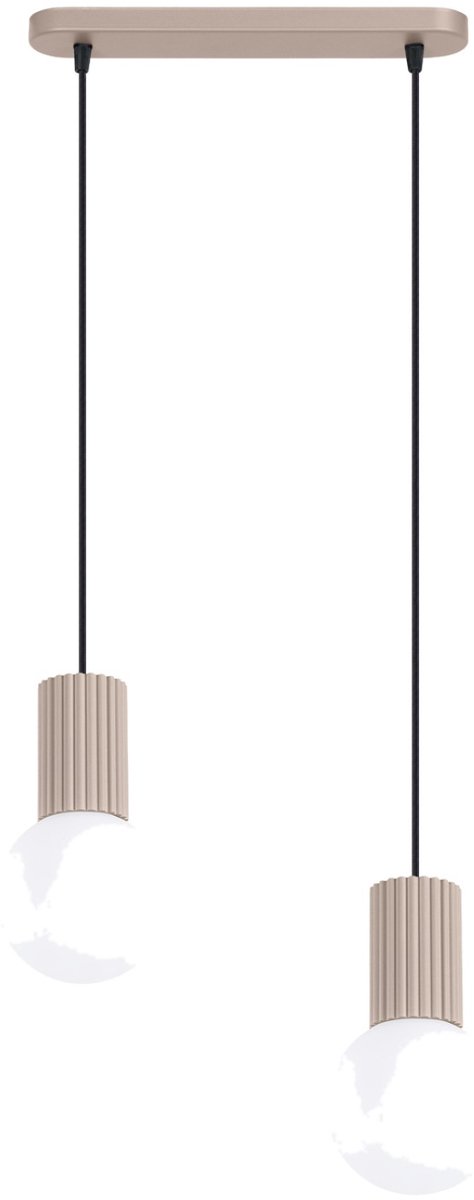Sollux Lighting Hanglamp Halo - G9 - taupe - aluminium/glas - 33.5x6x120cm