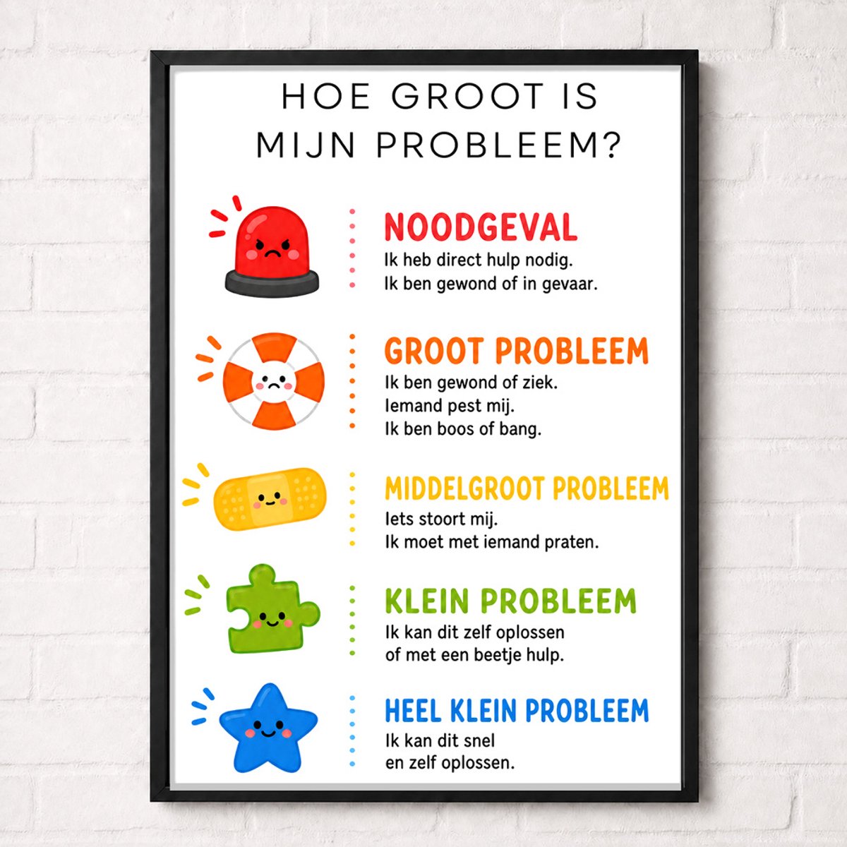 Hoe Groot Is Mijn Probleem Educatieve Poster voor Kinderen - Leren - groep 1 t/m 6 (4-10 jaar) - A1+ 61 x 91,5 cm