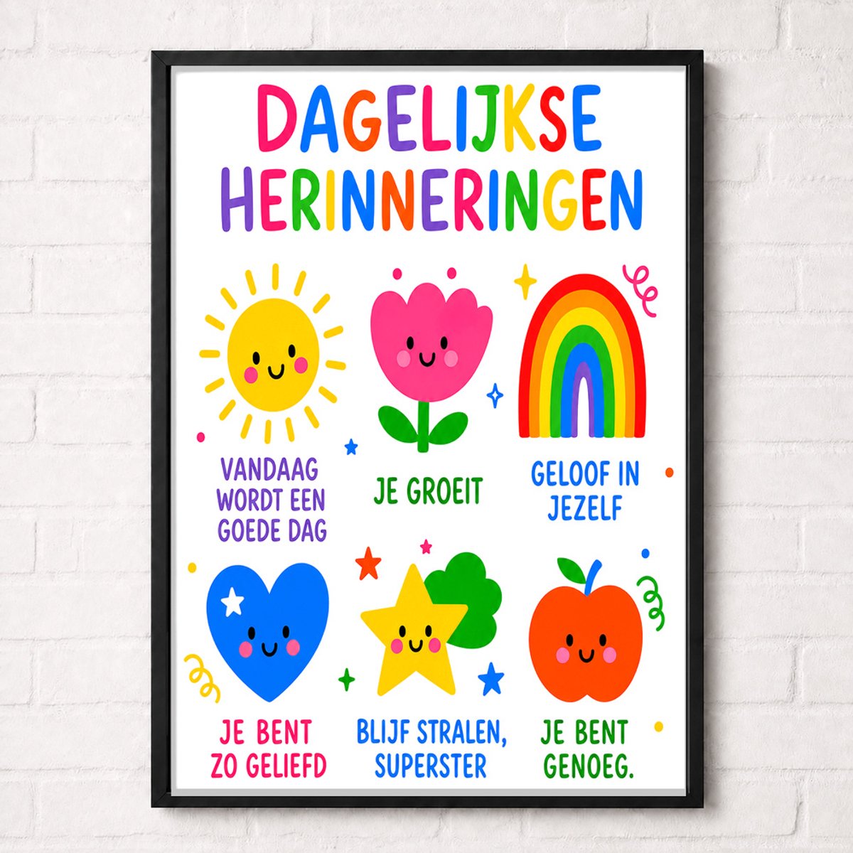 Dagelijkse Herinneringen Educatieve Poster voor Kinderen - Leren - groep 1 t/m 6 (4-10 jaar) - A1+ 61 x 91,5 cm