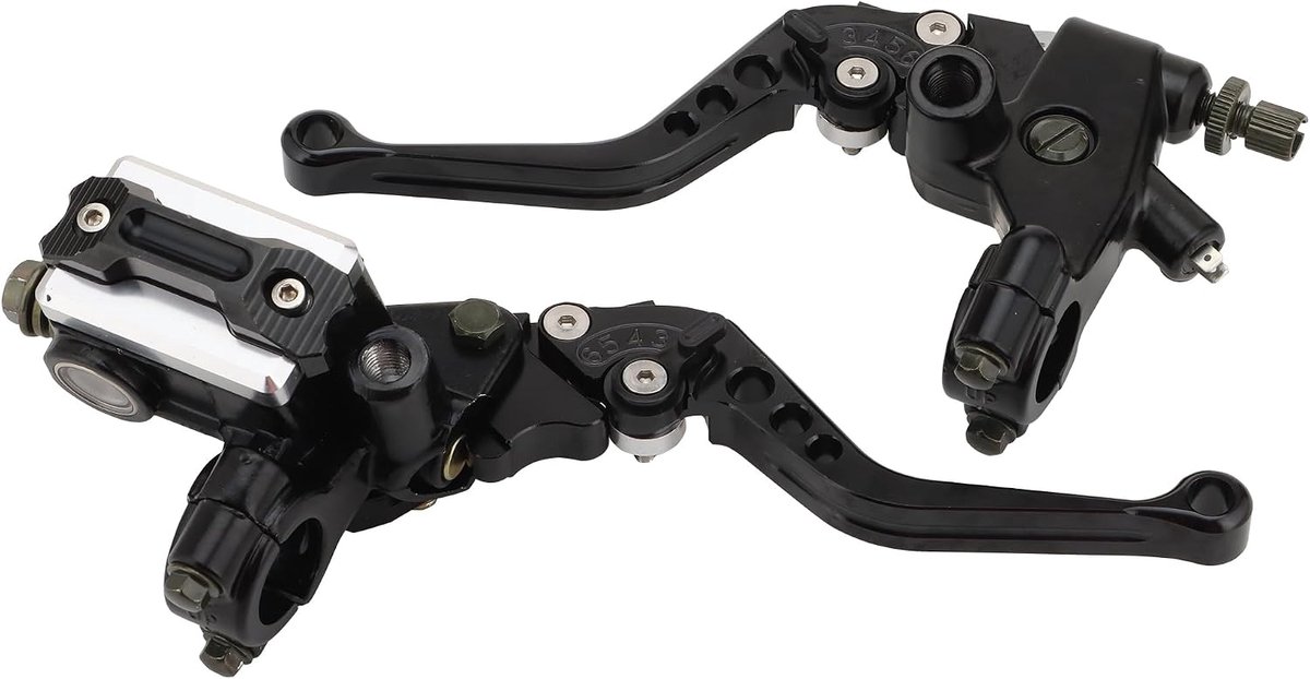 SnelShoppen - 22mm Standaard 7/8" CNC Verstelbare Rem Koppeling Master Cilinder Hefboom Set Vervanging voor Motorfiets Dirt Pit Bike Scooter ATV Zwart