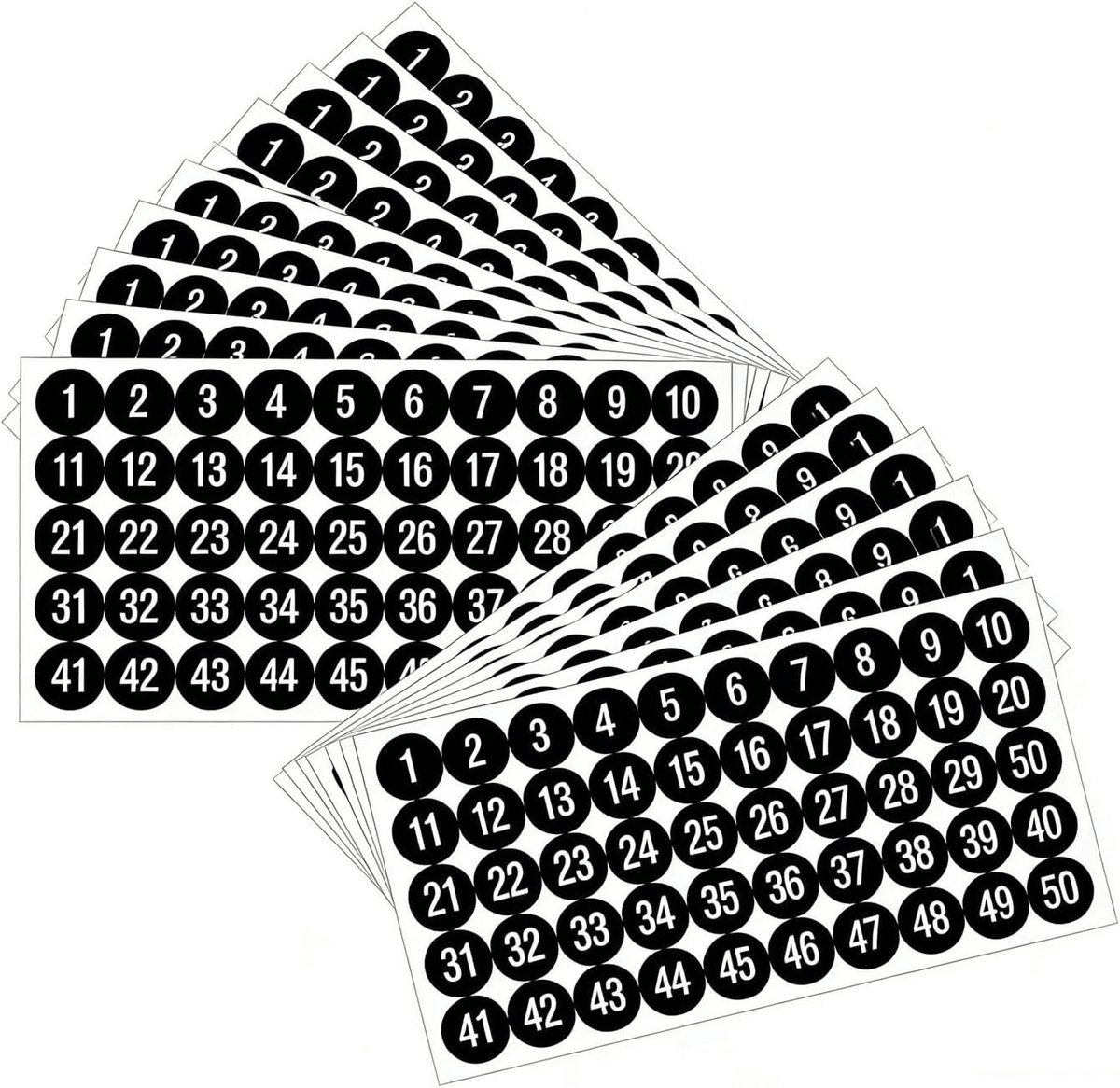 Cijferstickers - Zwart - 10 Vellen - Vinyl - Voor Etikettering en Organisatie