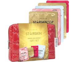 STARSKIN® Sparkling Moment 6-delige Giftset – Luxe Geschenkset voor Vrouwen met Sheetmaskers – Hydraterend, Voedend & Verfrissend – Inclusief Herbruikbaar Toilettasje – Perfect Beauty Cadeau – Korean Skincare