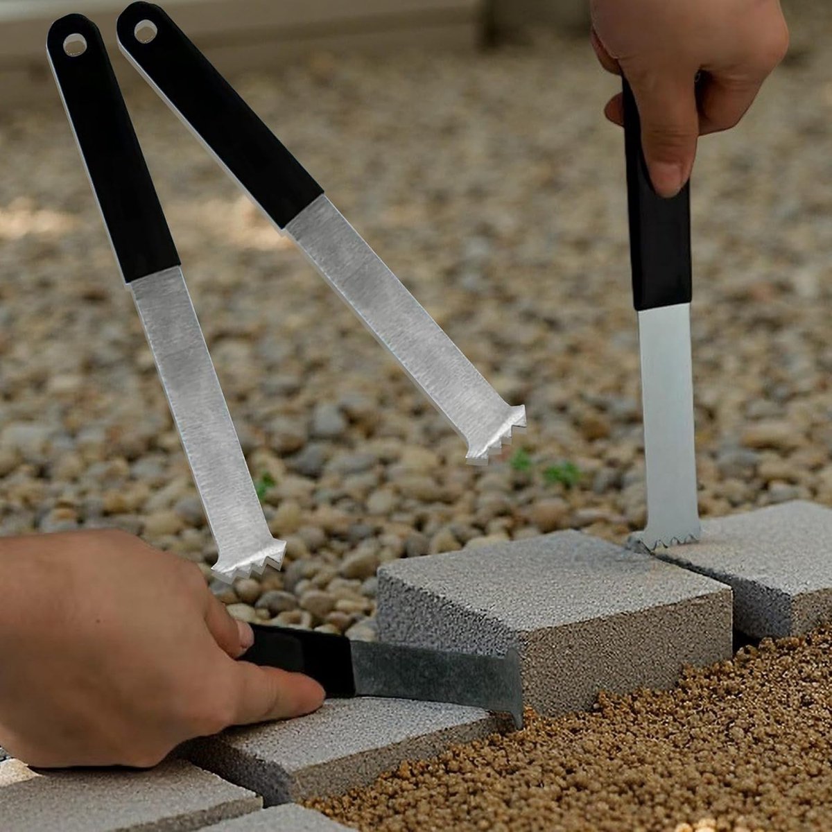 2PCS Paving Slab Puller, Dubbele haak ontwerp, Paving Stenen Verwijdering Trekken Gereedschap, Met Scraper Micro - ShopVlot