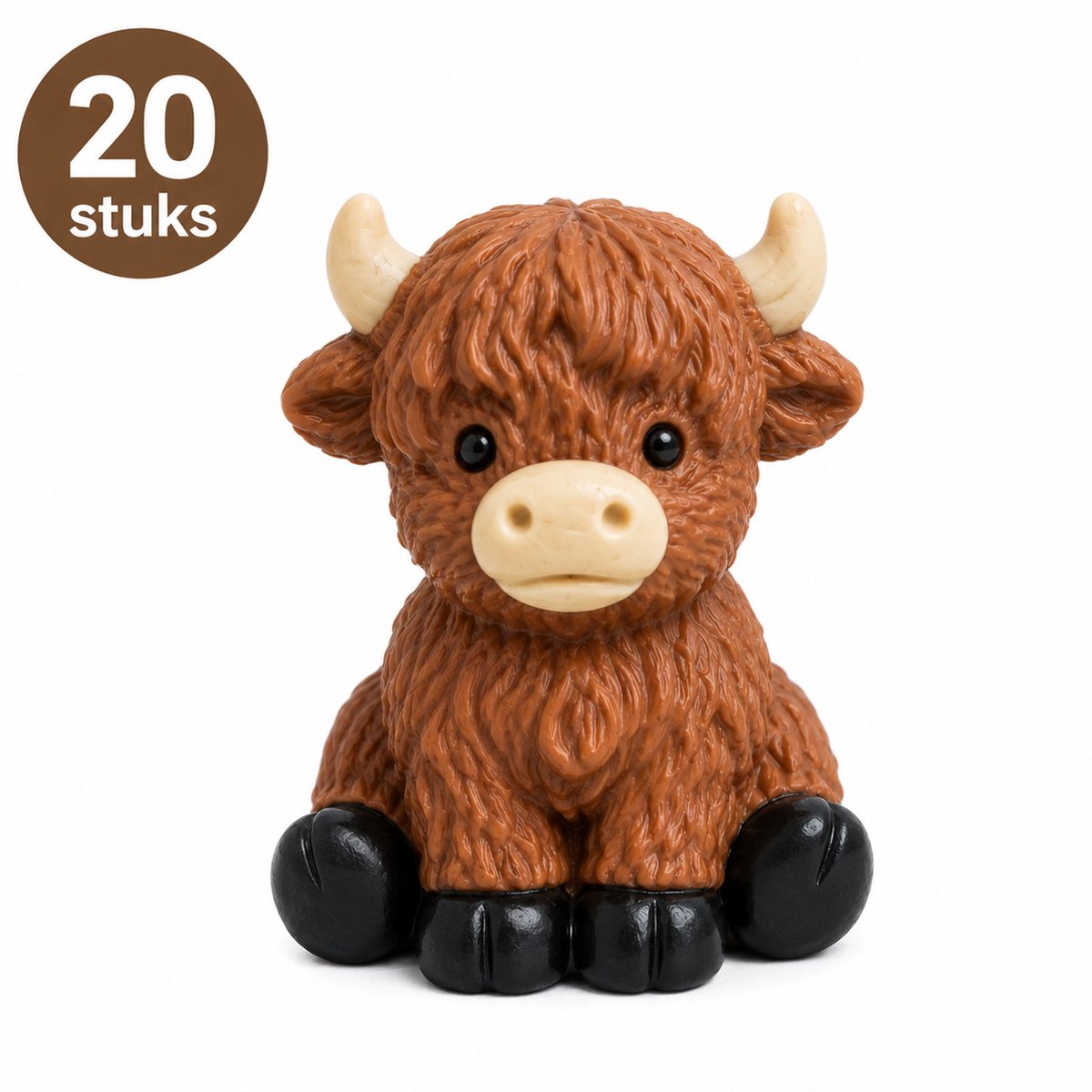 Pradeo - Miniatuur Bizons - Schotse Hooglanders - 20 Stuks - Mini - Beeldjes - Hars - Bruin - Decoratie - Landschap - DIY