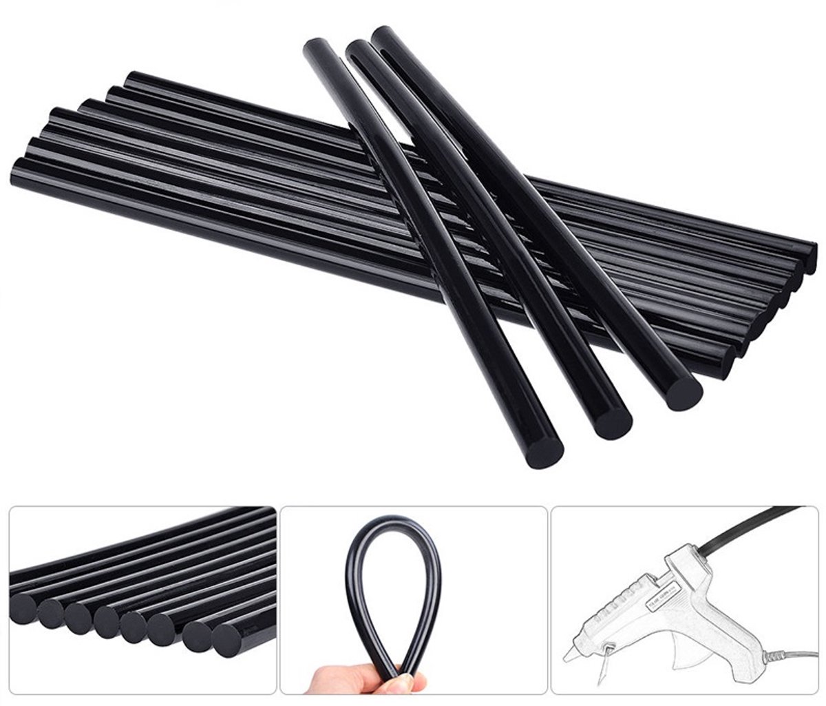 Zwarte lijm voor PDR-reparatie, 15 stuks, 27 cm