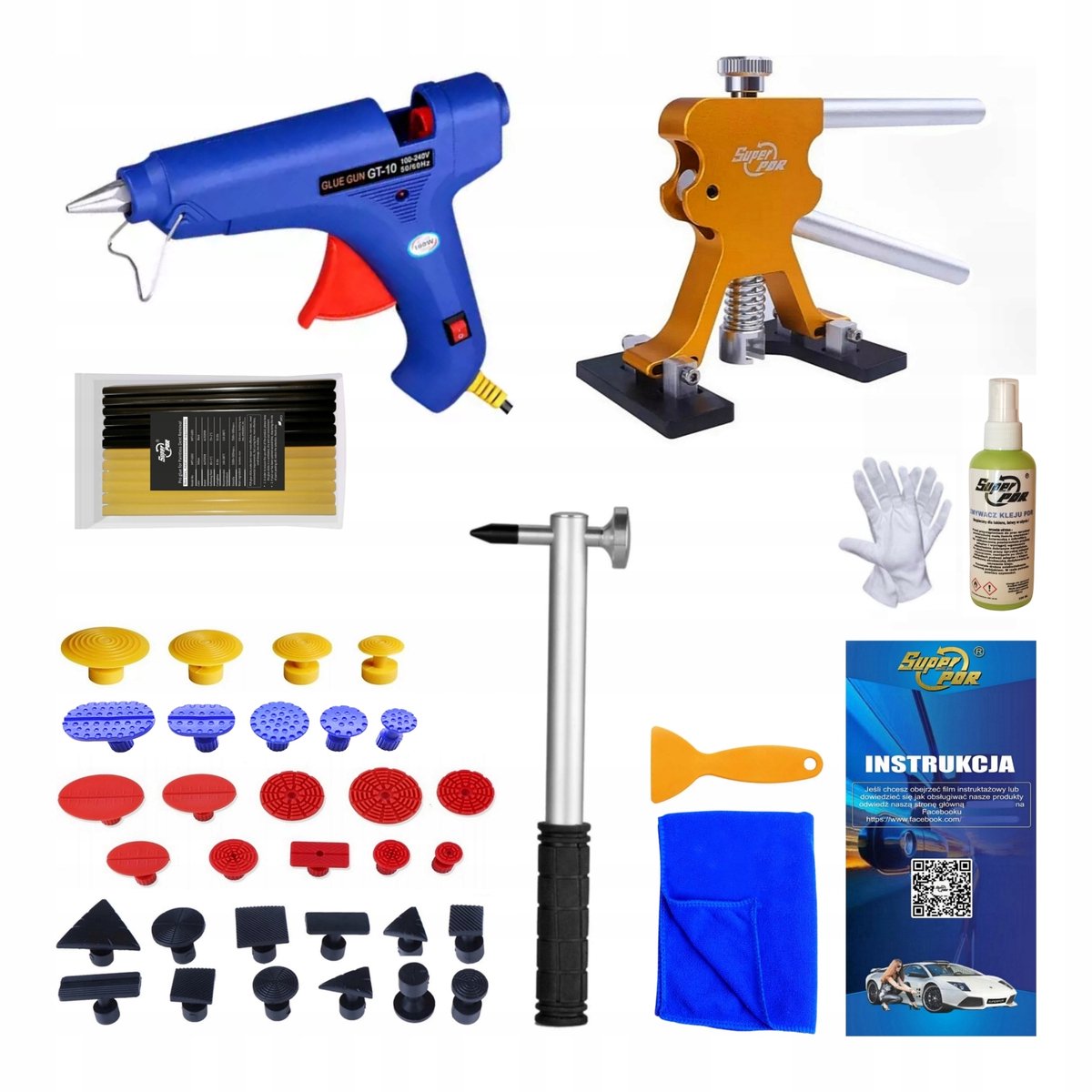 Merkloos PDR-set voor het verwijderen van deuken - Complete reparatieset