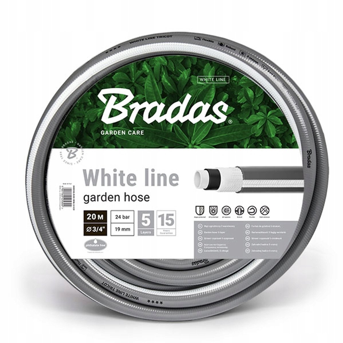 Bradas White Line Tuinslang 1/2" - 20m PVC UV-bestendig