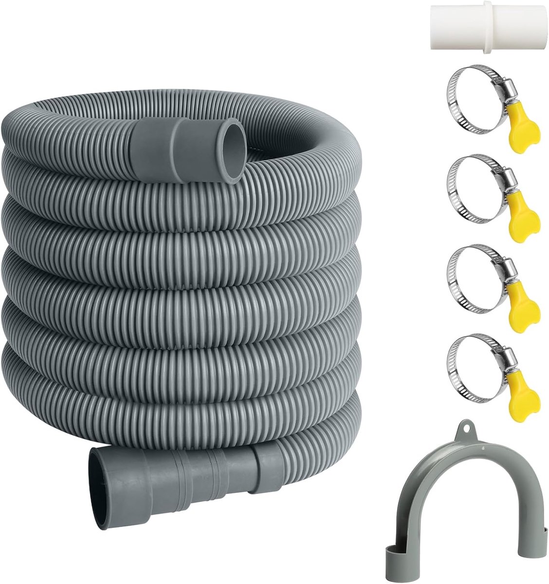 Drain hose washing machine, 1.5 m drain hose extension, universal drain hose for drain hose, incl. holder, hose - ShopVlot