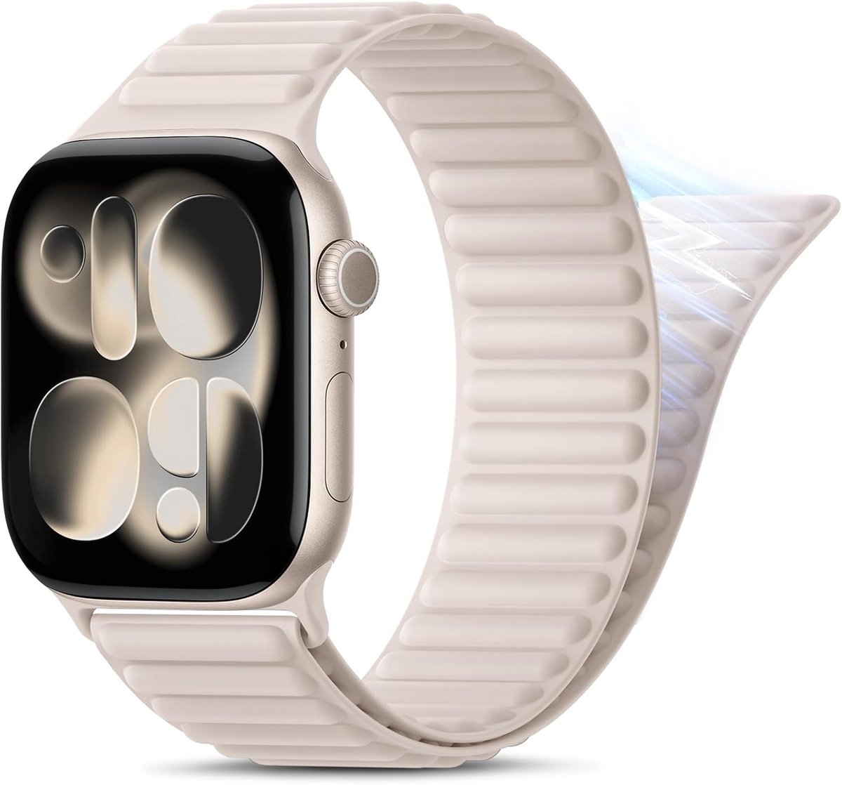 AMSKY Magnetic Silicone Sport Band Compatible with Apple Watch 40mm 42mm 44mm 46mm 49mm 45mm 41mm 38mm, Soft - ShopVlot