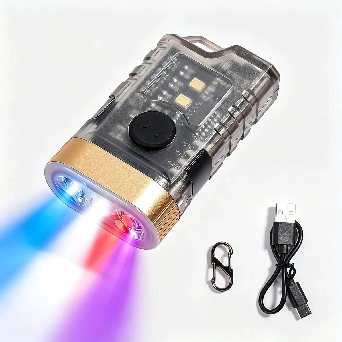KZQ zaklampen - Mini LED-zaklamp - Multifunctionele sleutelhangerlamp - Oplaadbaar - Met clip - Magnetische achterkant - 9 standen - Waterdichte zakzaklamp