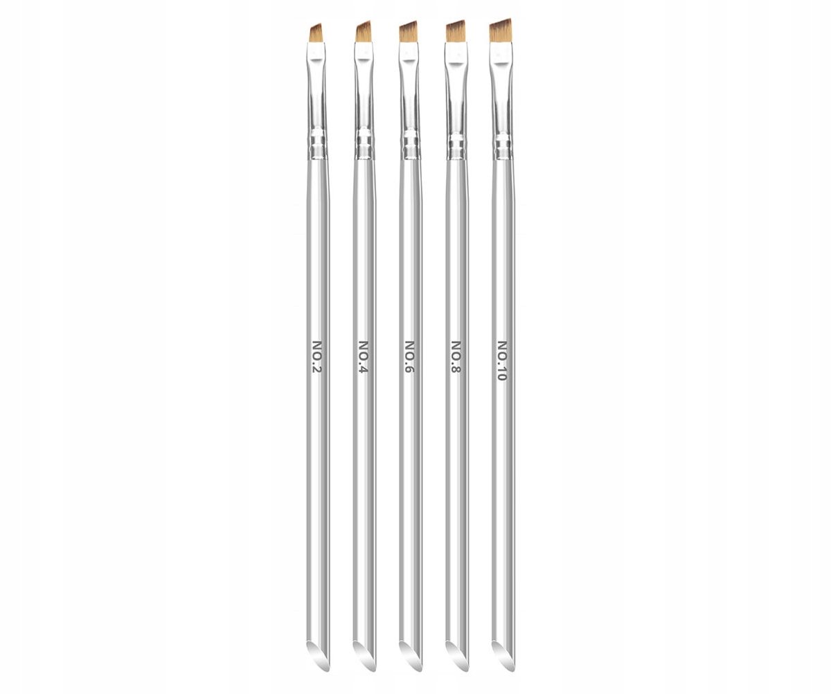 5 Stuks Gel Nail Art Kwasten Set - Manicure & Decoratie