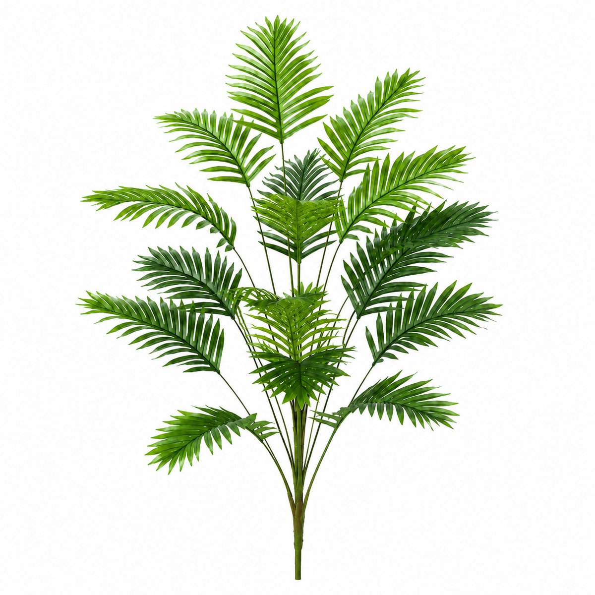 Kunstmatige Areca Palm – Kunstplant met 12 Bladeren per Tak – Groene Plantdecoratie voor Woonkamer, Slaapkamer, Kantoor & Winkel – Onderhoudsvrij – 68 cm – 2 Stuks