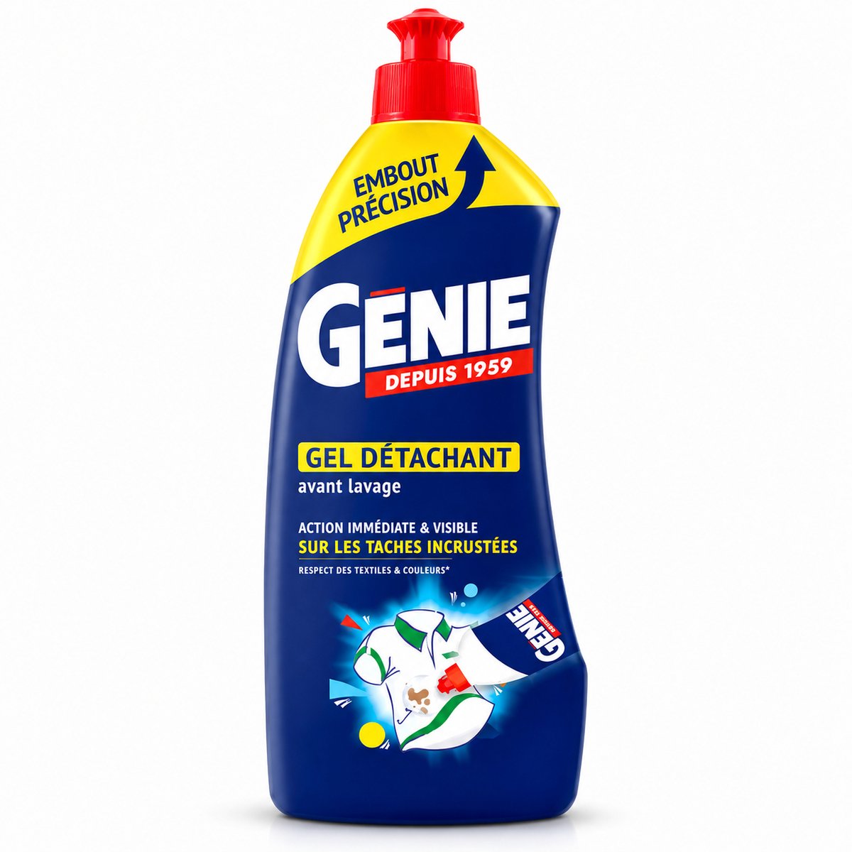 GENIE Vlekverwijderaar Gel Voorwas – Krachtige Ontvlekker voor Kleding – Tegen Hardnekkige & Opgedroogde Vlekken – Voor Gekleurde en Donkere Was
