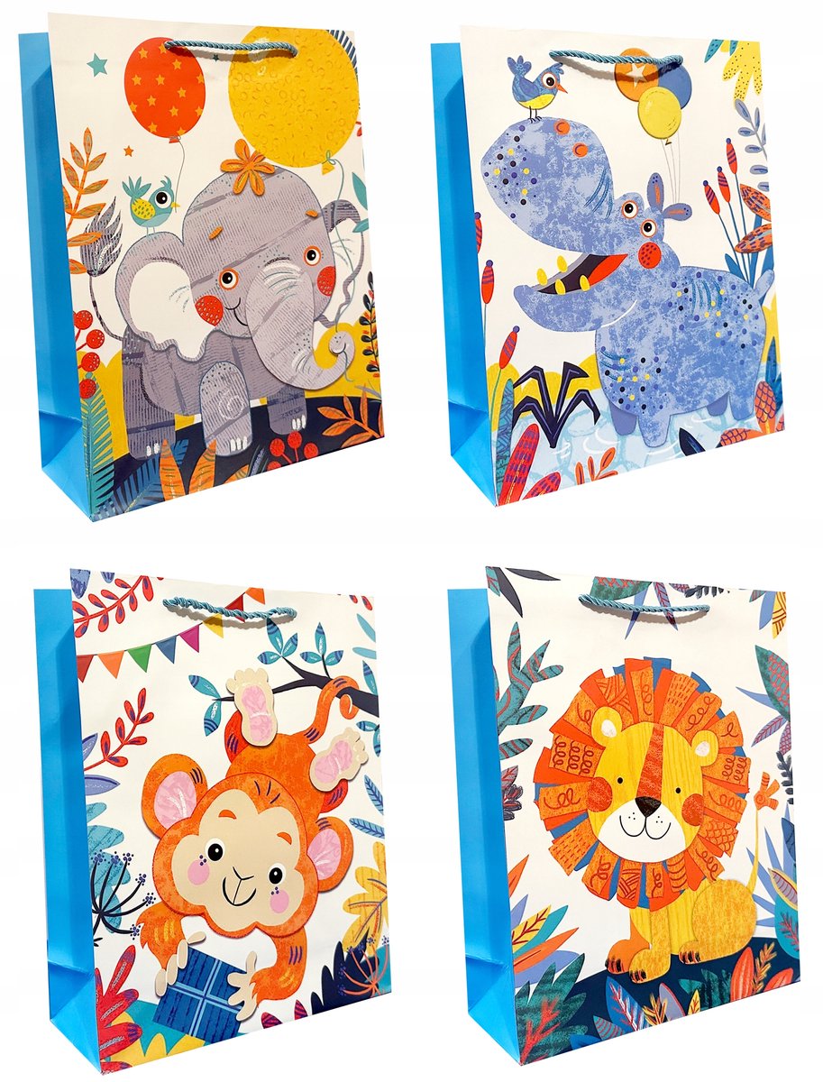 Decoratieve Cadeautas Dieren 31x40x12cm - 1 stuk