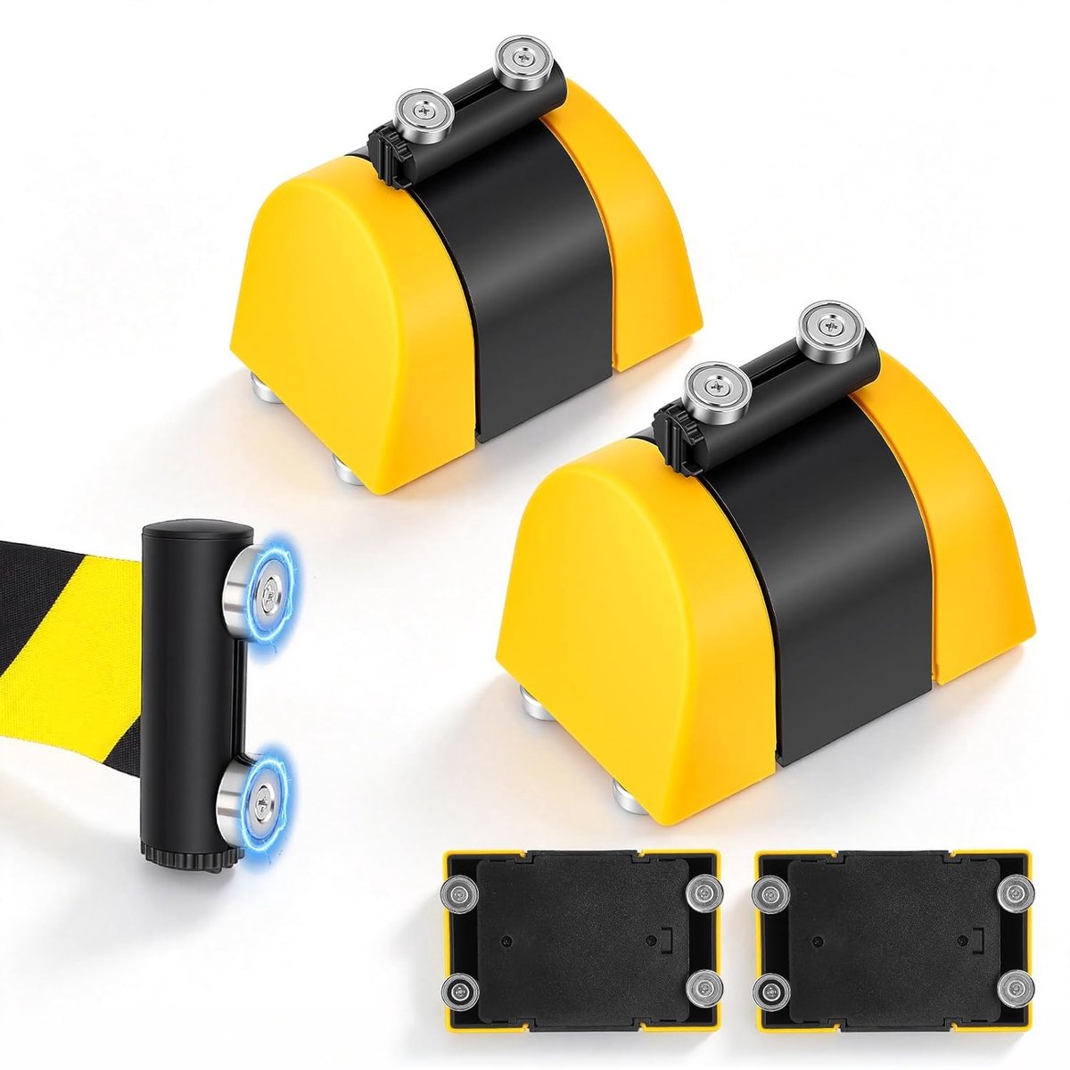 2-in-1 Sealing Tape, Extendable 5 m with Magnets, 2 Pieces Retractable Barrier, Shielding Tape, Wall Mounted, Staff - ShopVlot