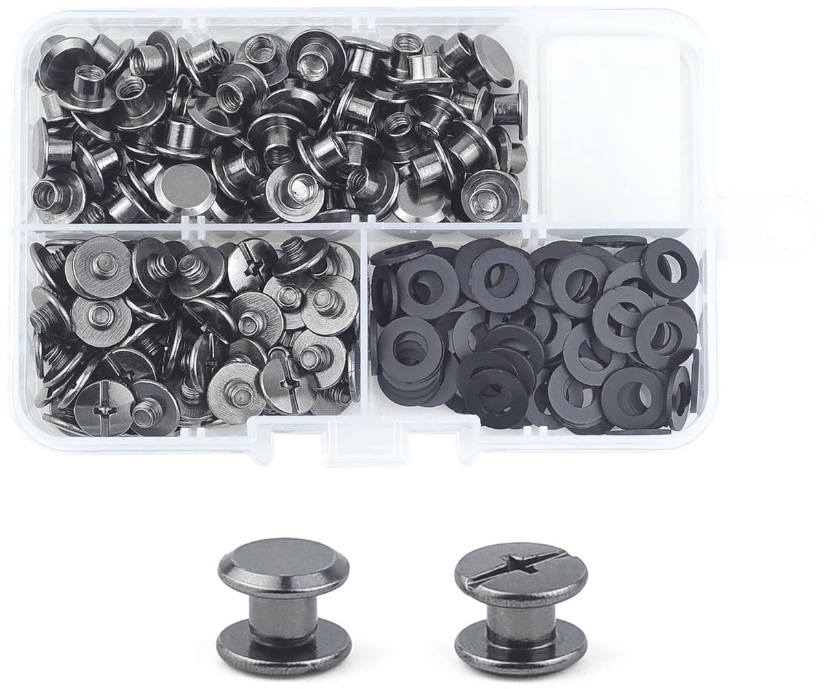 80 Sets Chicago Screw Post M5x4mm Metal Rivet Replacement Repair Luggage, Wallet, Backpack, Belt, Dog Leash, Books - ShopVlot