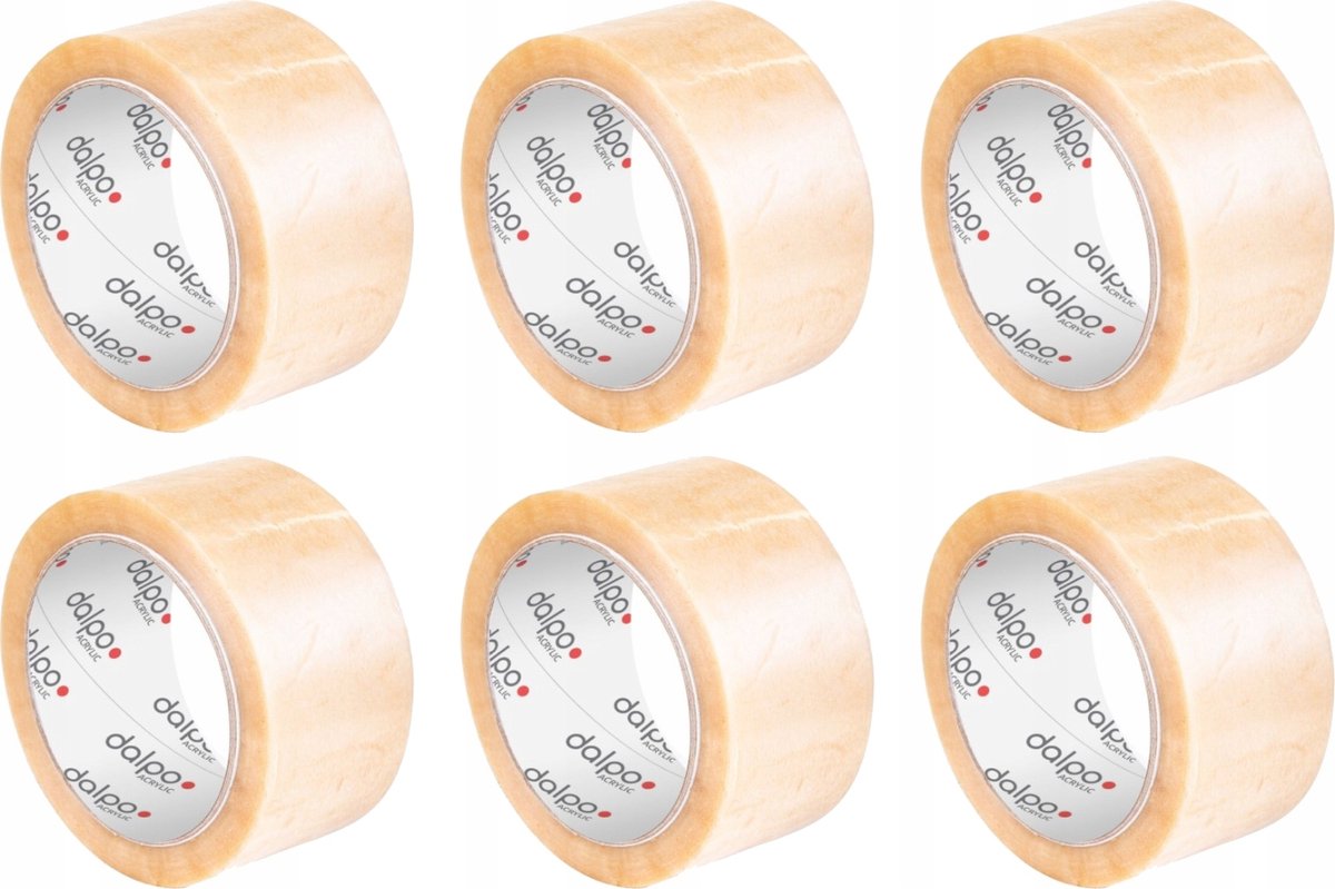 6x Pakkingtape 48mm x 50m Helder Acryl - Sterk en UV-bestendig