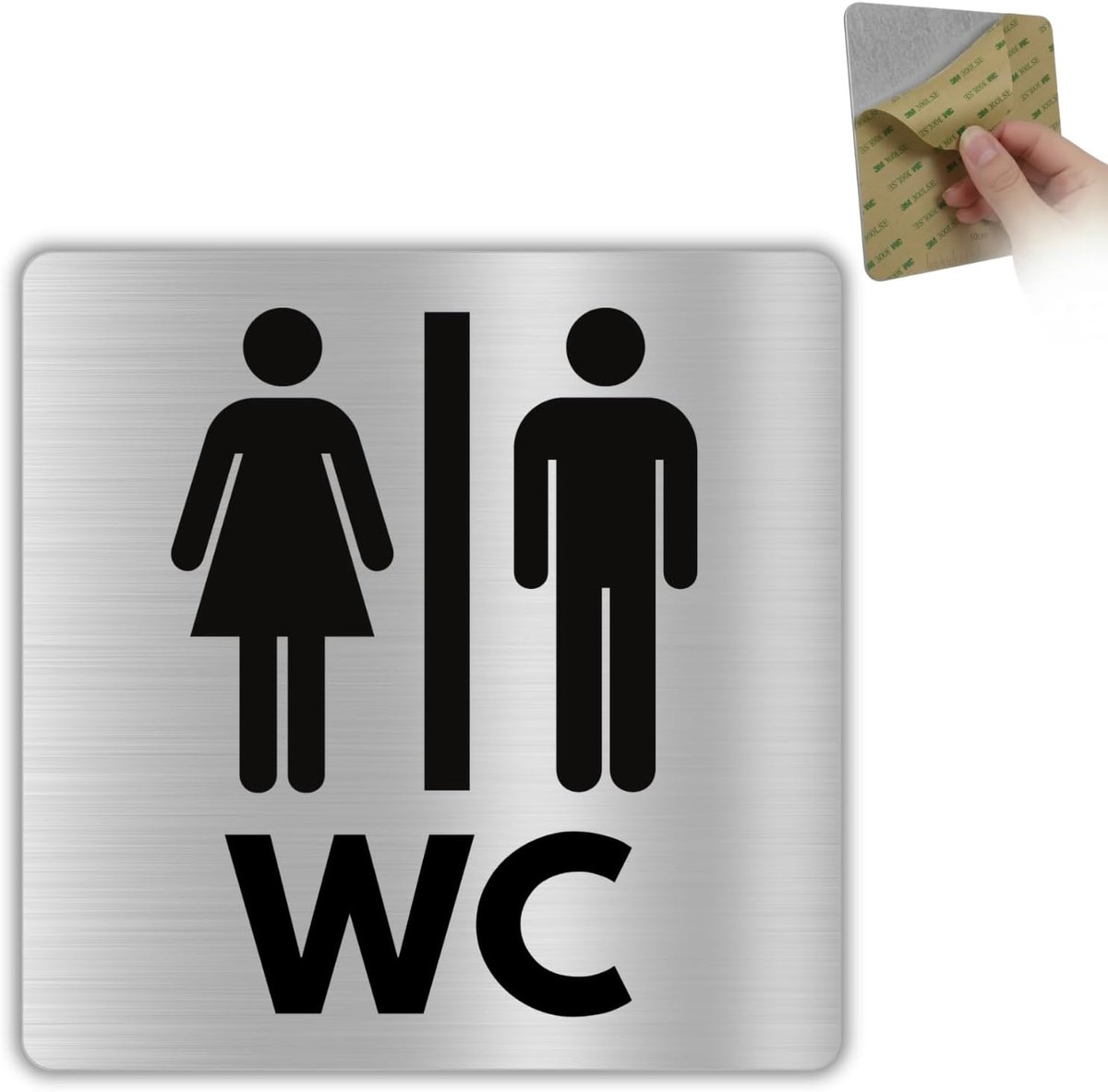 Richtingspijlbord - 12x12 cm - Aluminium - Looproute Toiletten WC - ShopVlot