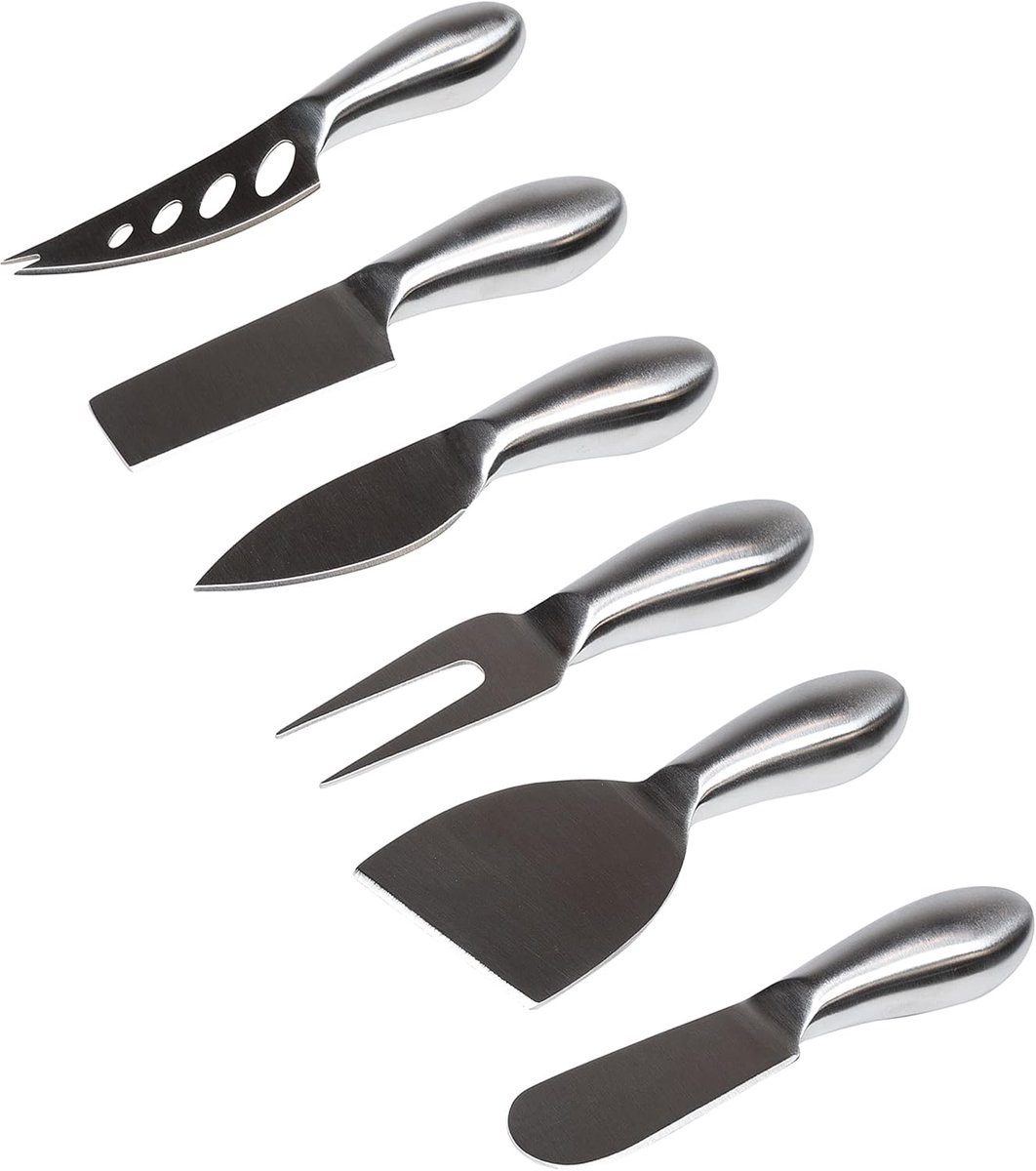 Krumble Set of 6 Cheese Knife Set Stainless Steel, Knife Set for Cutting All Kinds of Cheese, Stainless Steel Cheese - ShopVlot