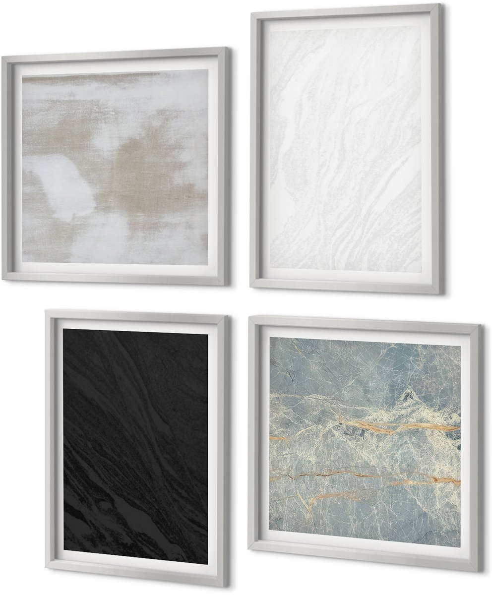 Coloray 4-Delige Schilderij Set - Diverse kleuren elegante stenen constructies - 40 x 40 cm en 40 x 60 cm - Wanddecoratie - Muurdecoratie - Woonkamer - Decoratieve Schilderijen
