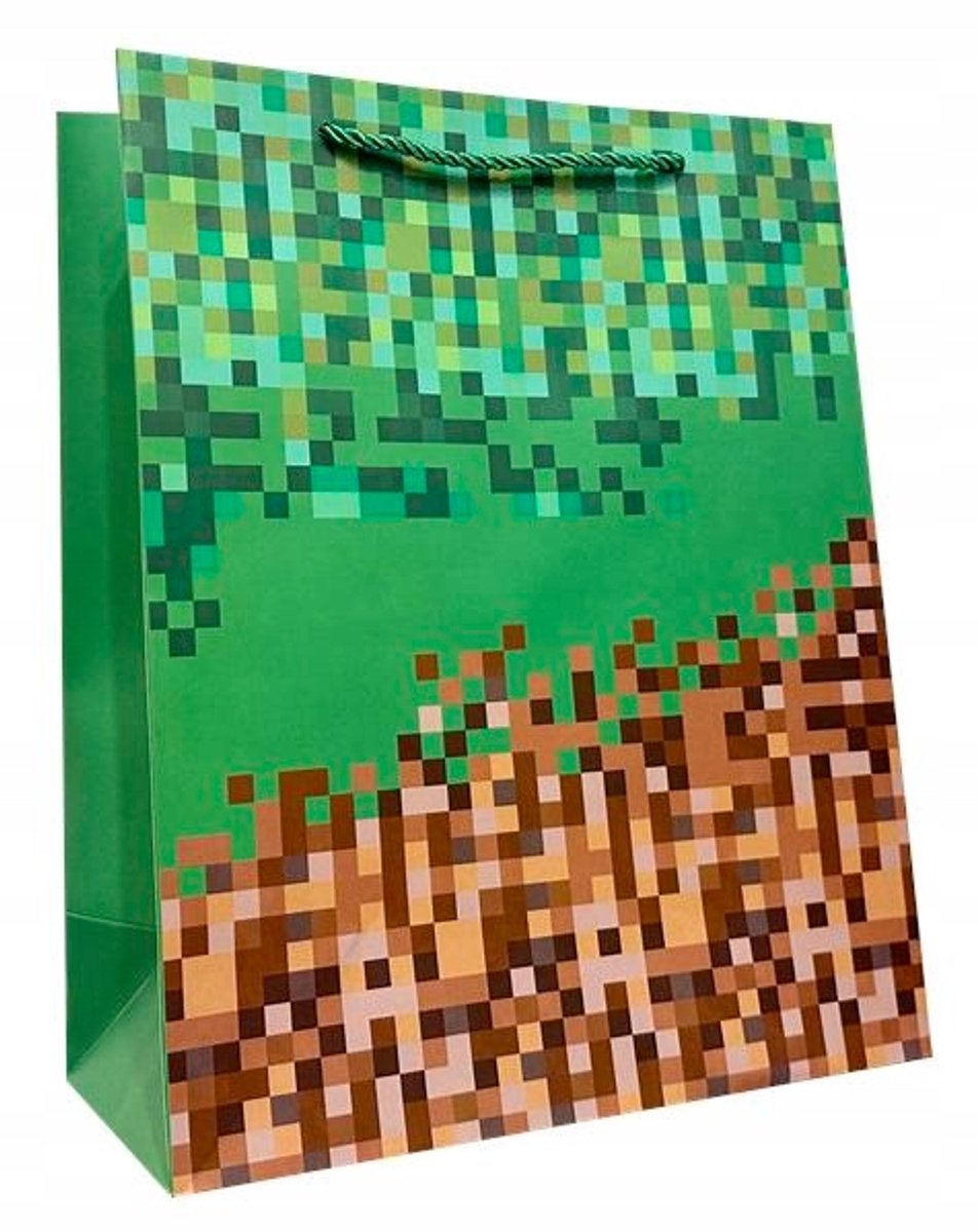 Minecraft Cadeauzak 26x32x12 cm - Pixel Stijl