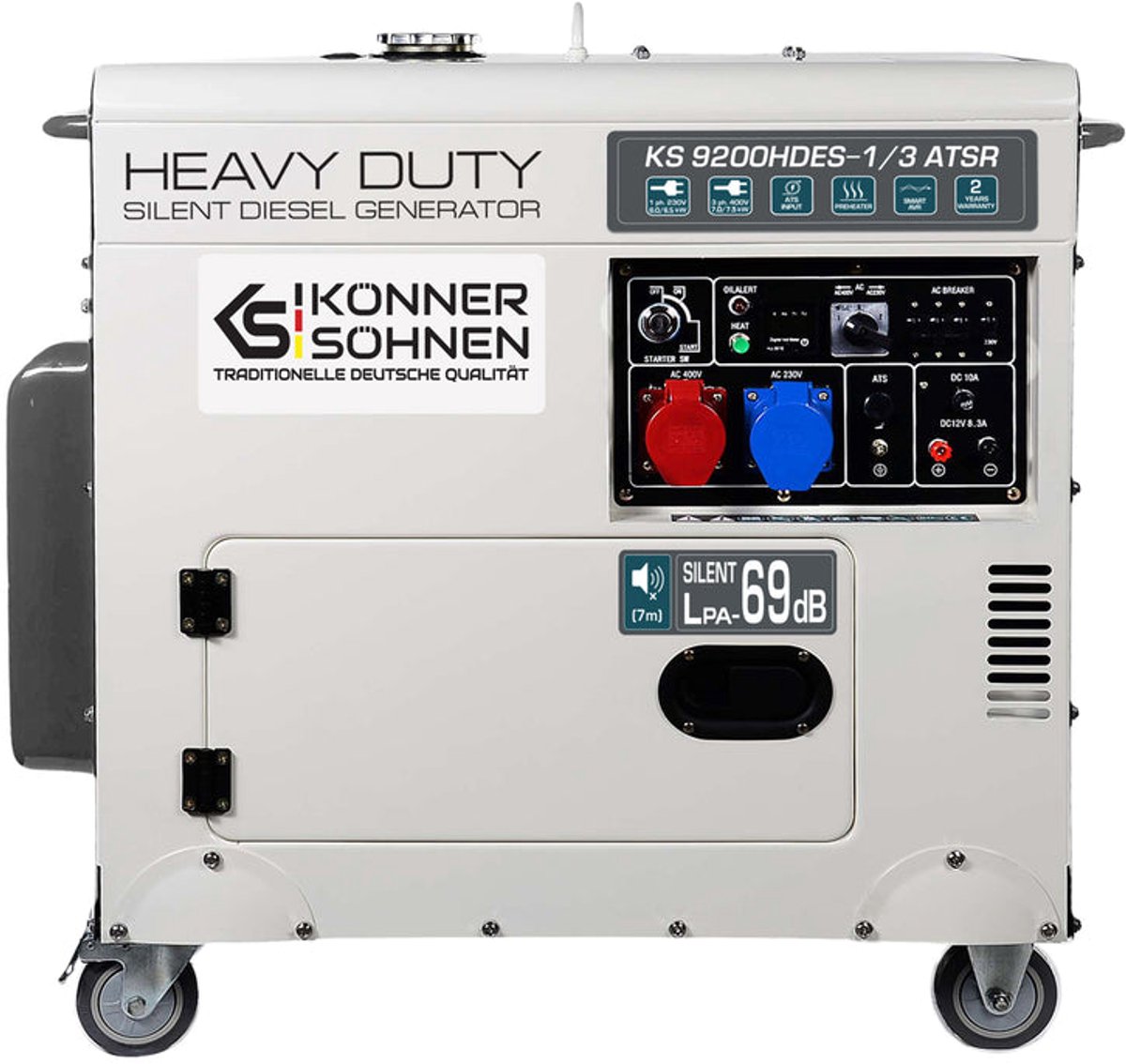 Dieselgenerator Könner & Söhnen KS 9200HDES-1/3 ATSR - 7,5 kW - 230V/400V - 69 dB