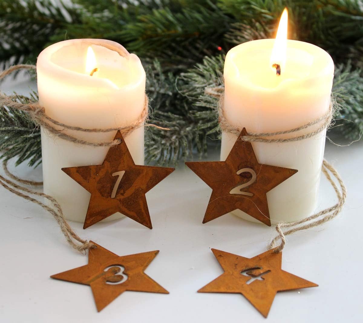 LB H&F Advent Wreath Decoration Advent Rust Metal Christmas - ShopVlot